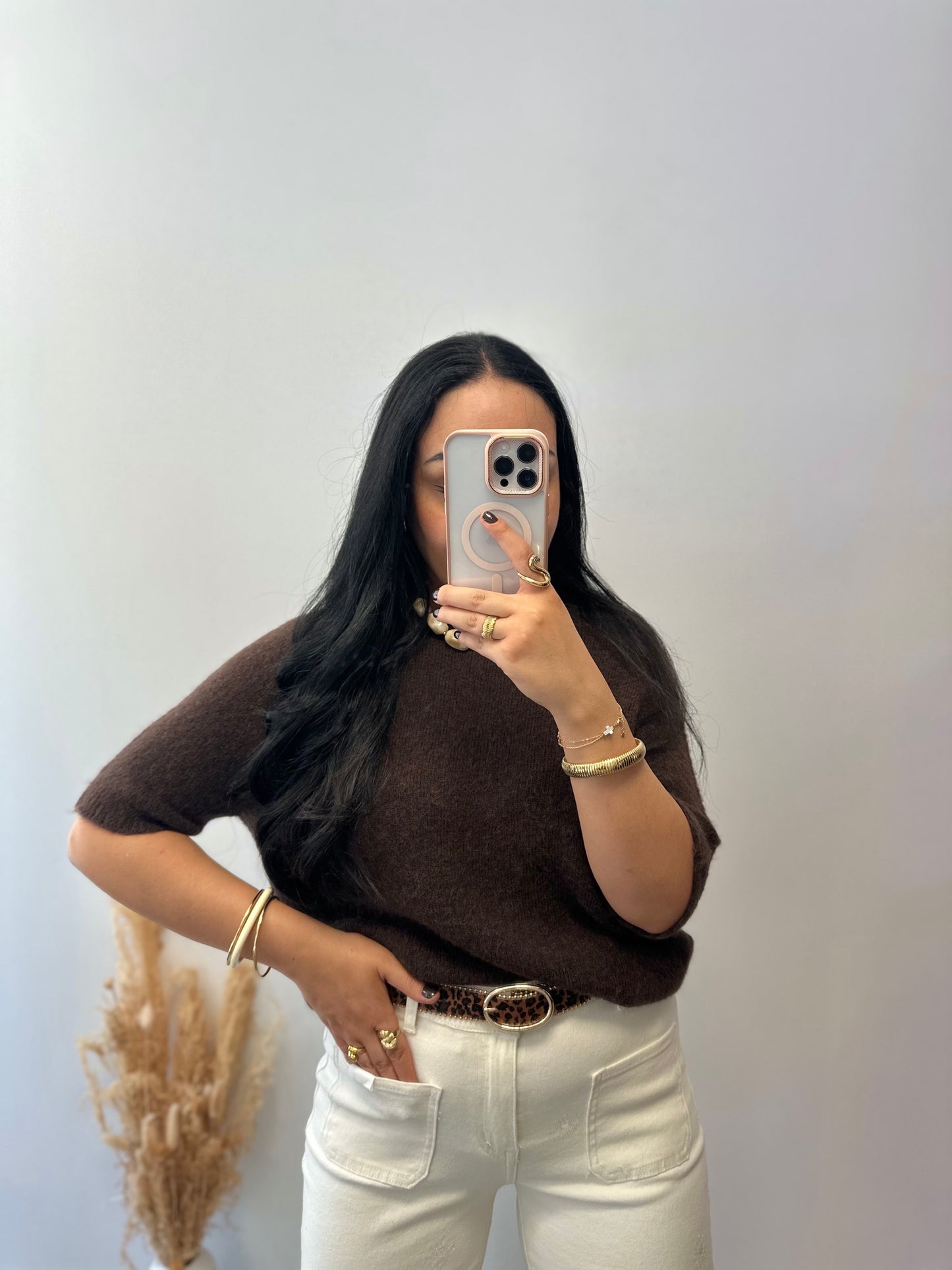 Pull en alpaga manches courtes - GIULIA