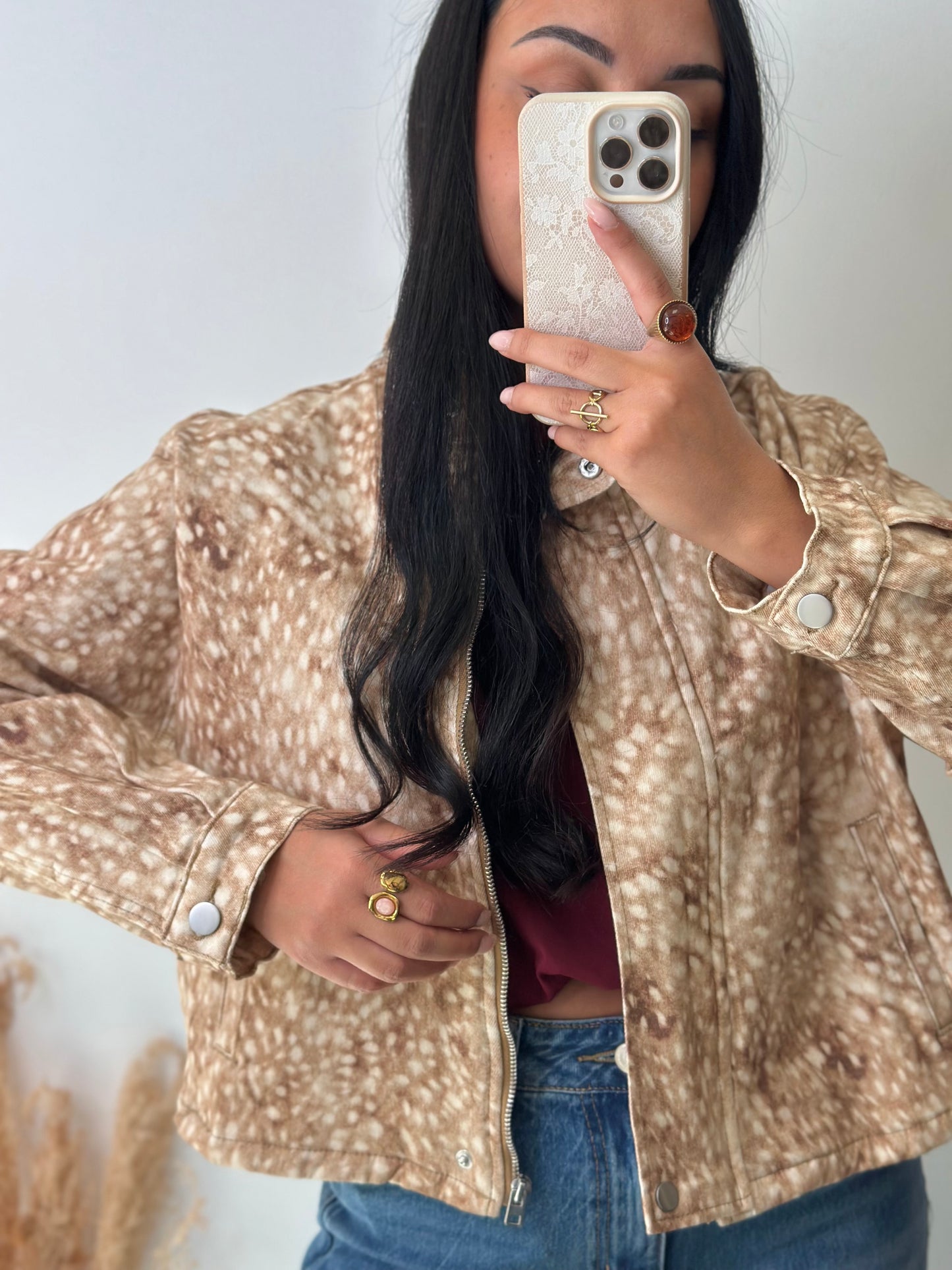 Veste en jean imprimé Bambi