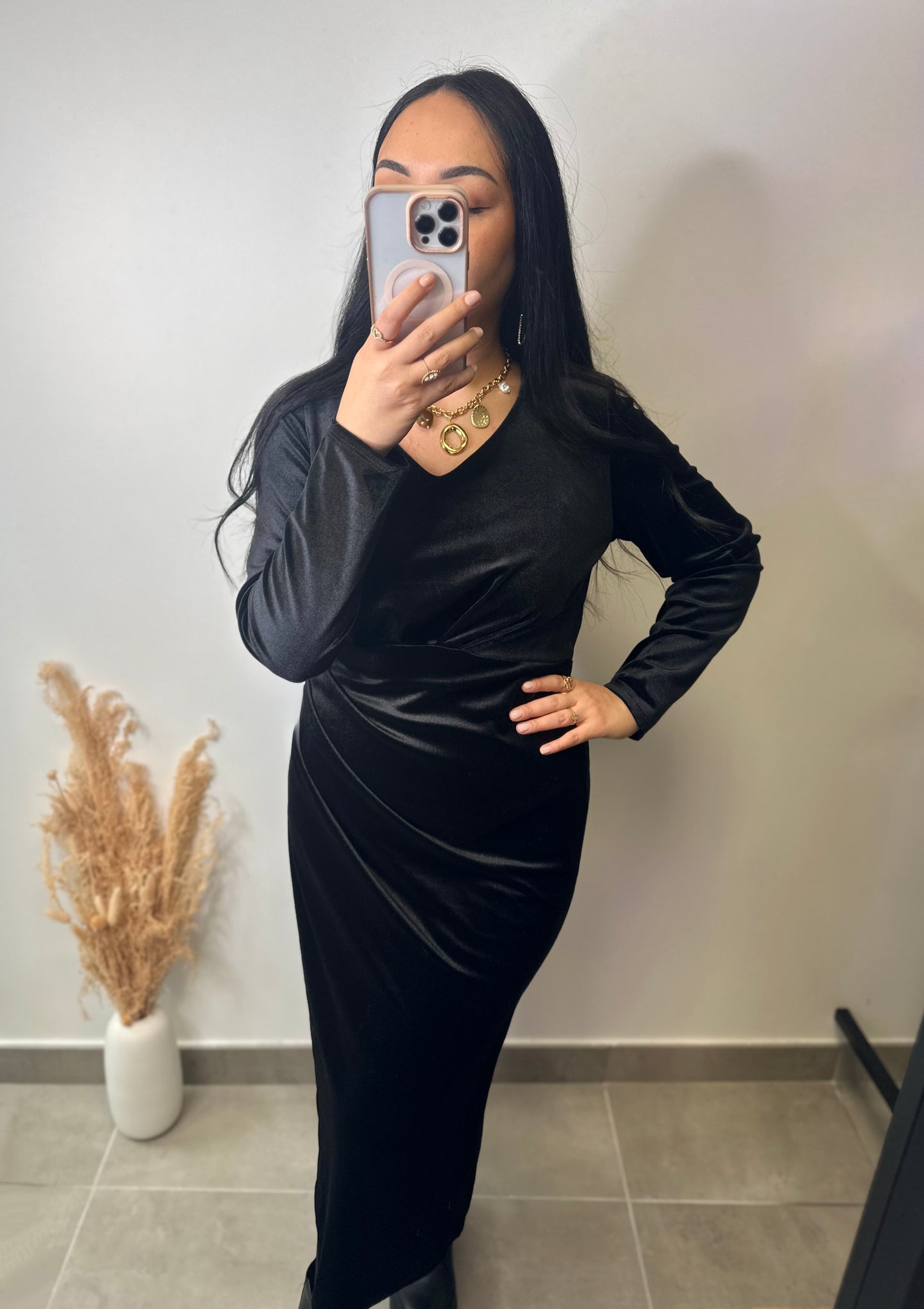 Robe longue en velours - HINAUPOKO