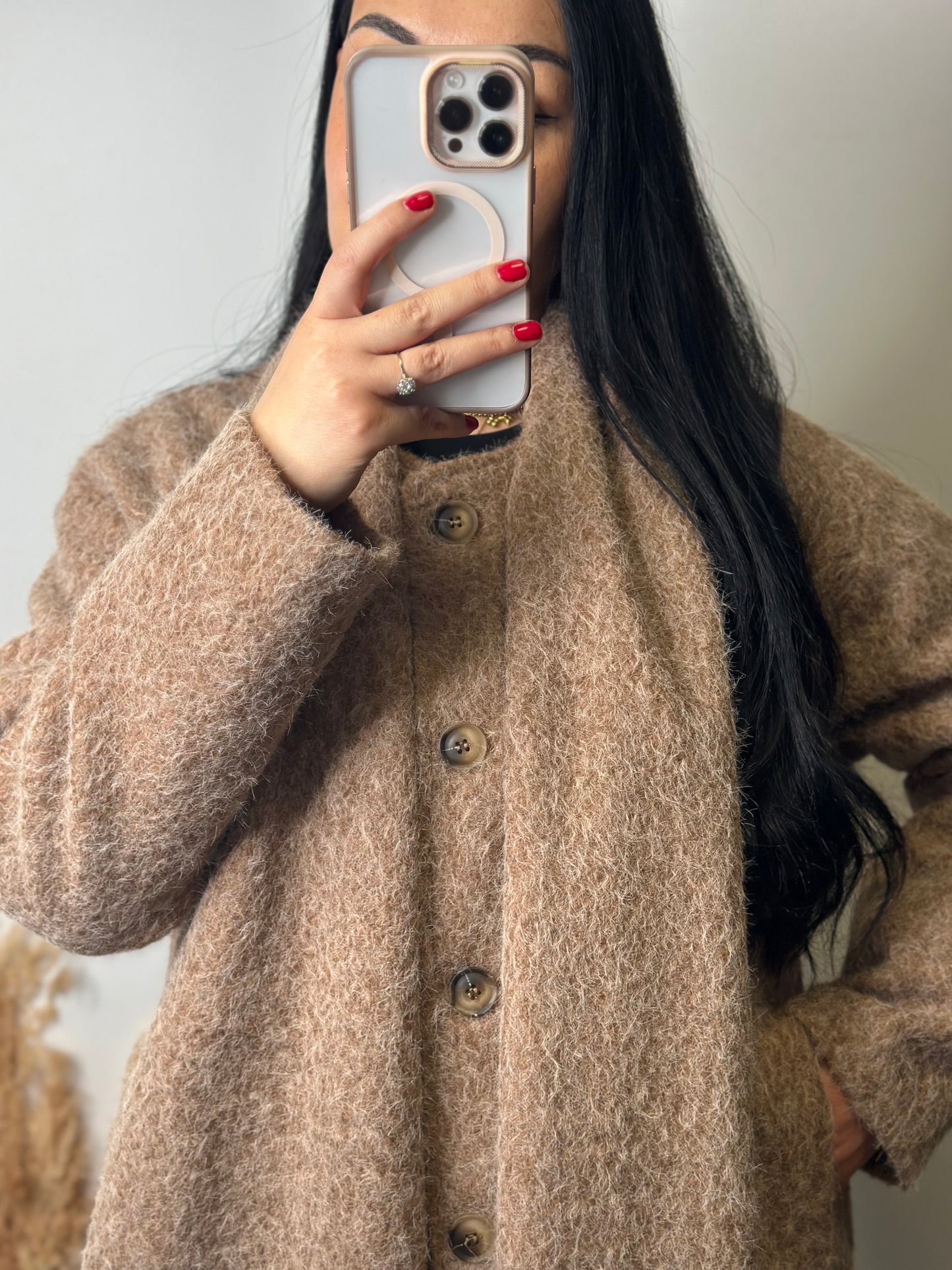 Manteau court+écharpe en laine- CONSTANCE