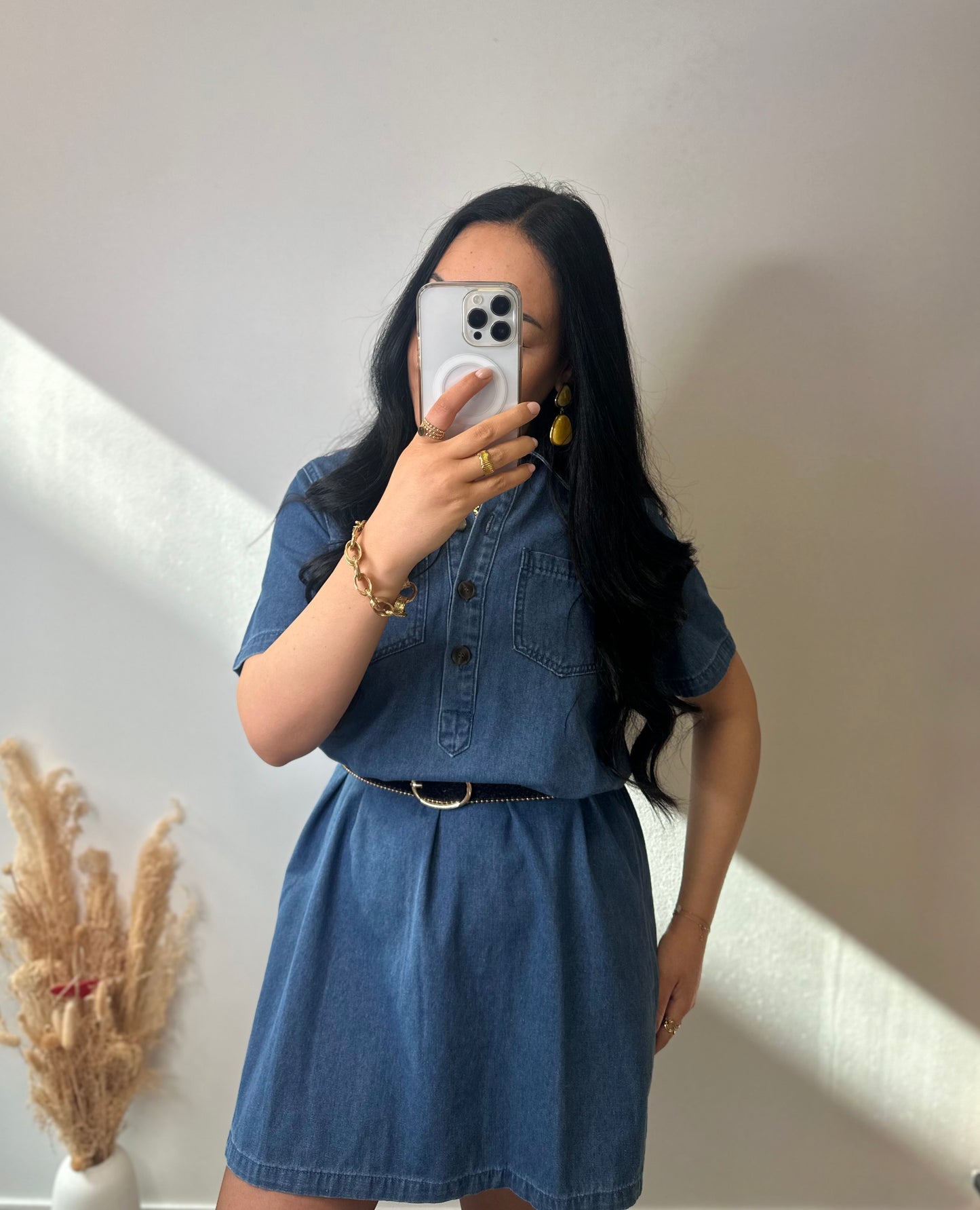 Robe courte en jean souple - ANNA