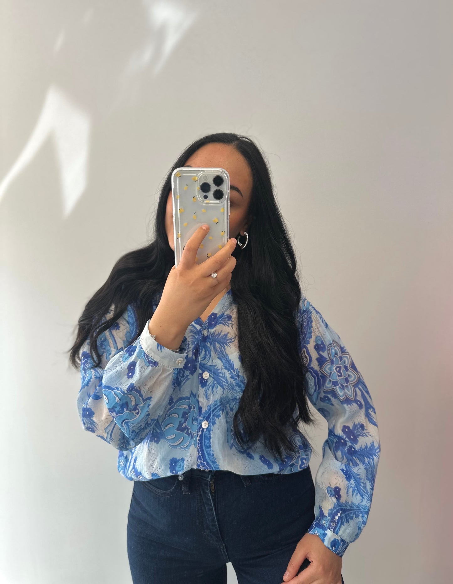 Chemise en voile de coton - BLUE