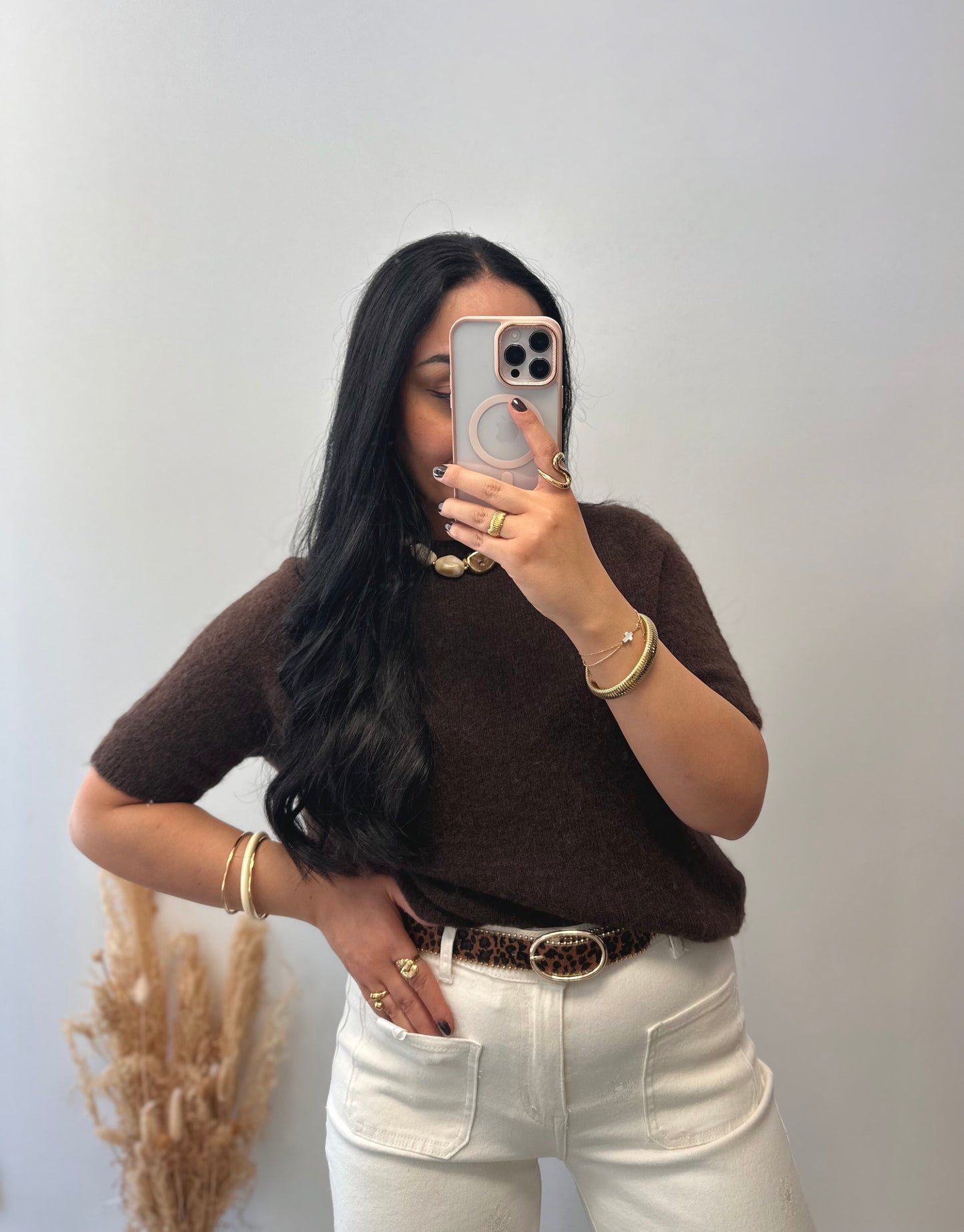 Pull en alpaga manches courtes - GIULIA