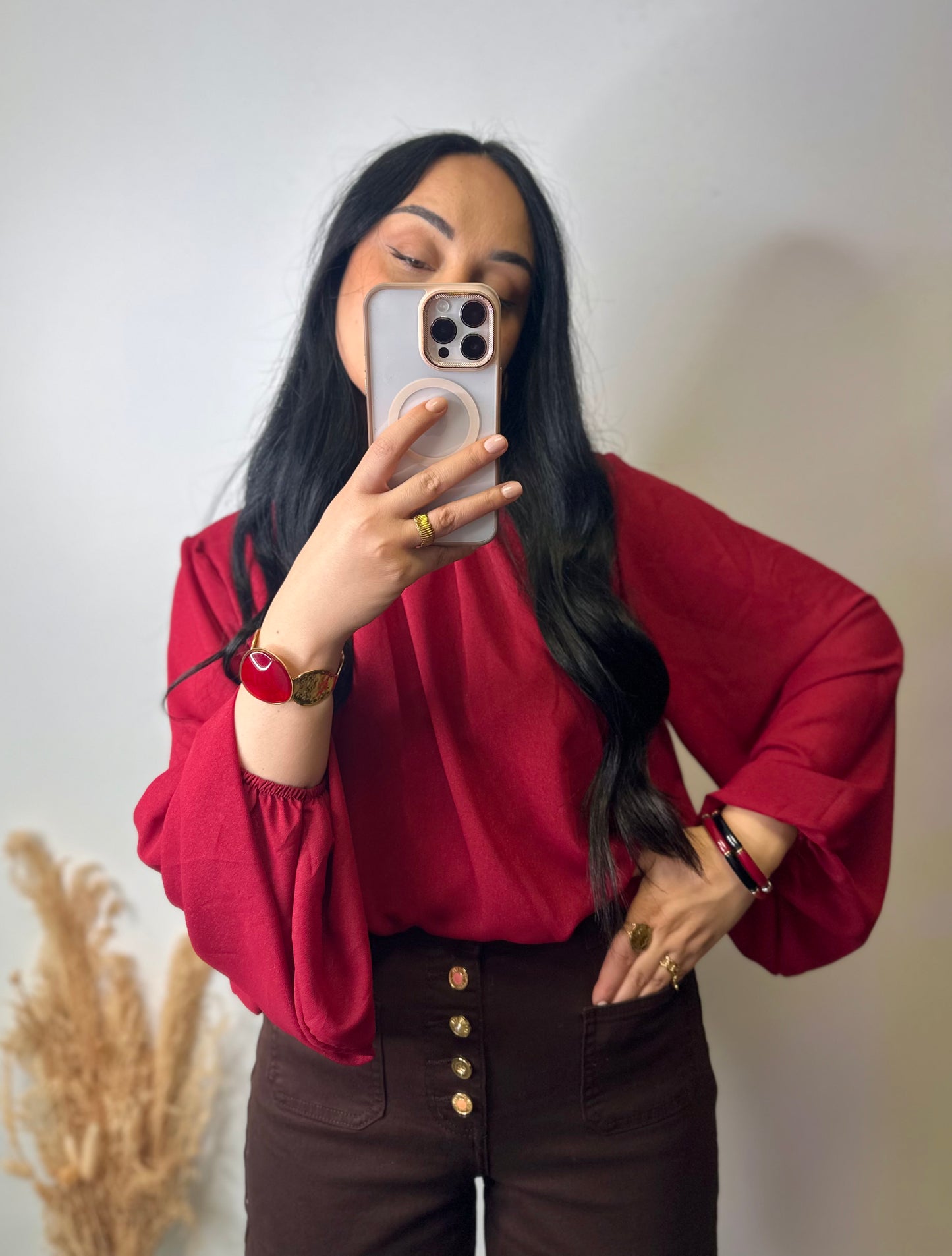 Blouse rouge irisée - GLAM