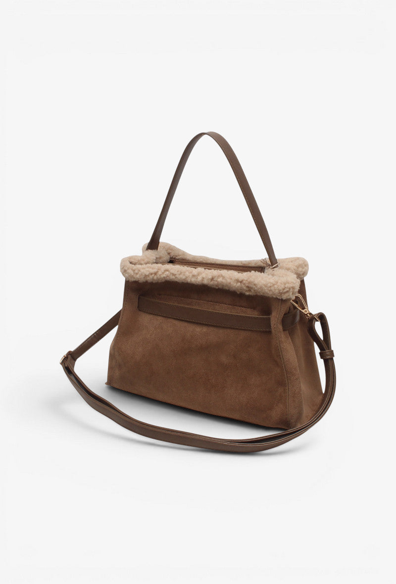 Sac suédine détails Teddy format moyen