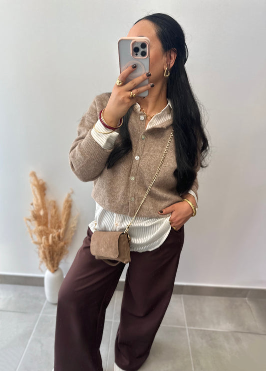 Pantalon fluide marron - SARAH