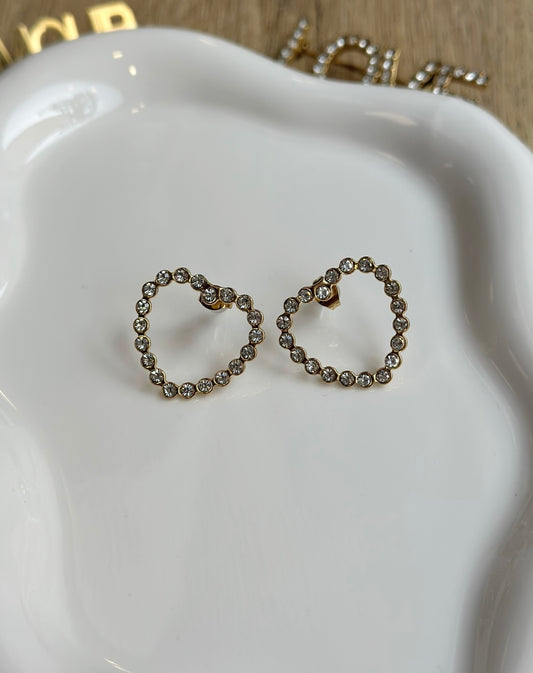 Earrings - HEART RHINESTONE