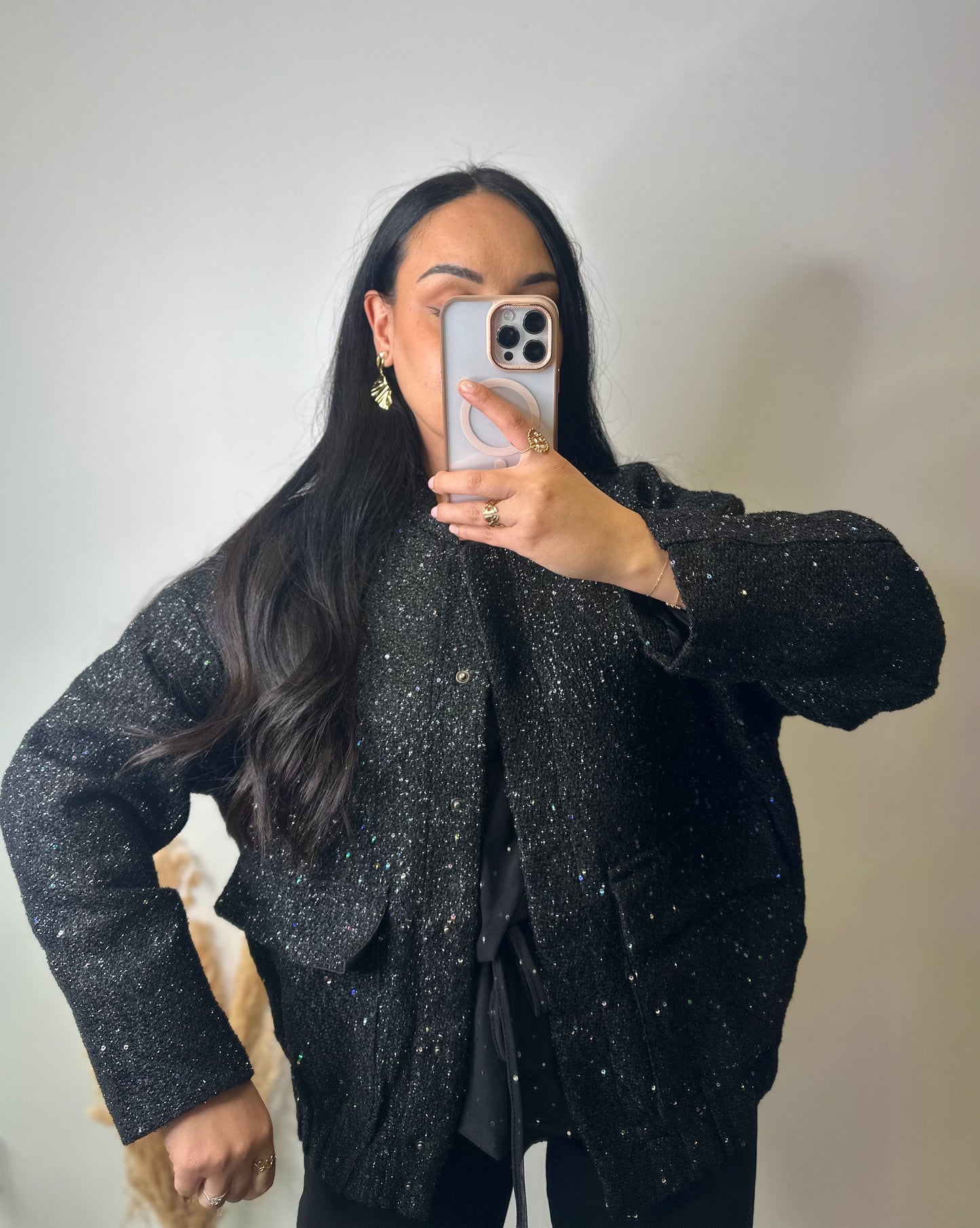 Veste bomber à sequins oversize - ROMY