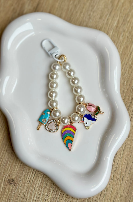 Keychain pendants - BEADED UNICORN