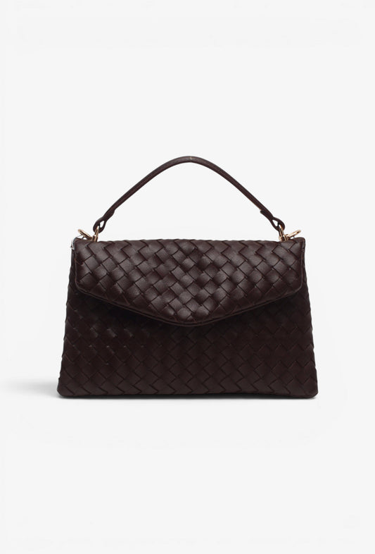 Sac tressé chocolat petit format