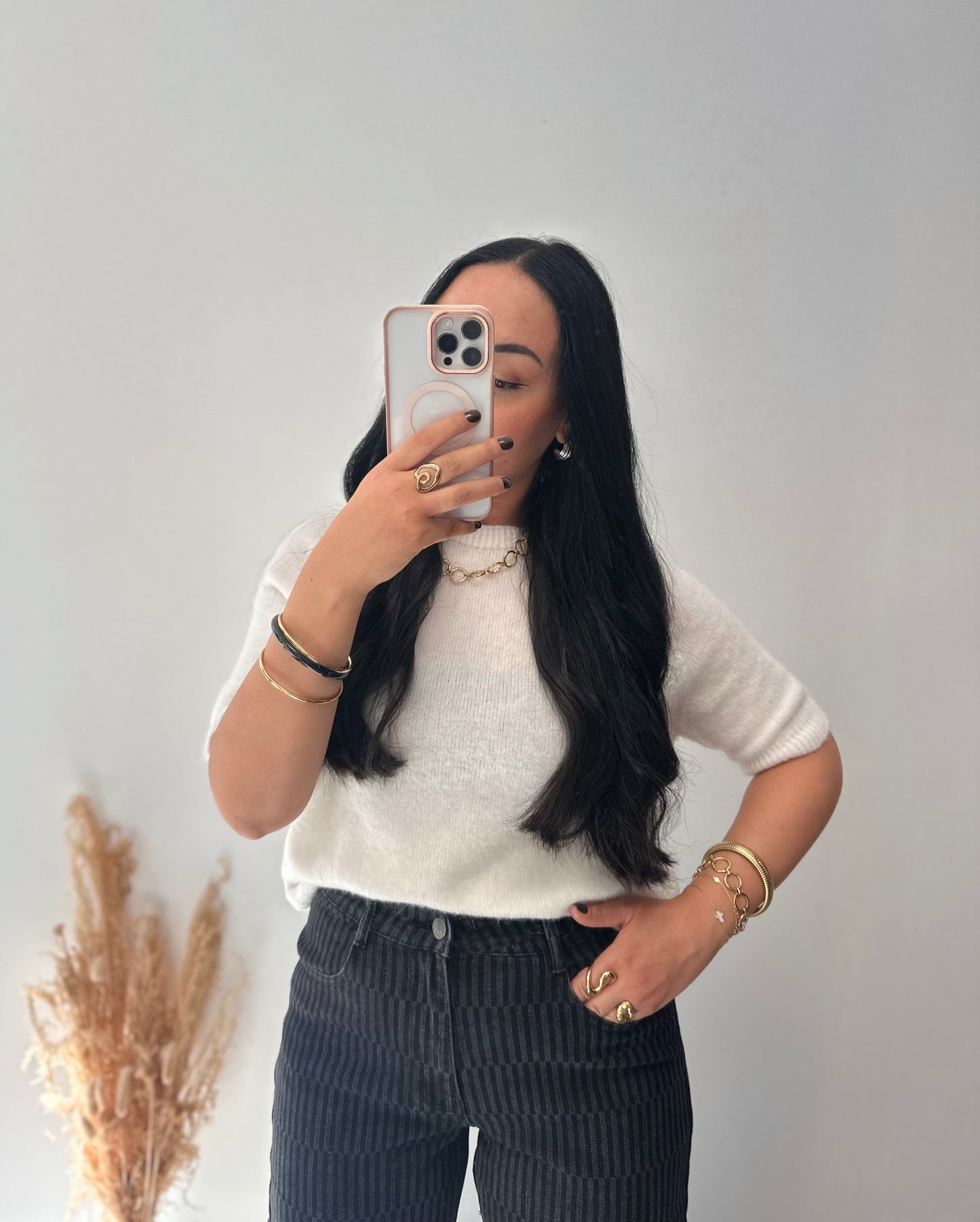 Pull en alpaga manches courtes - GIULIA
