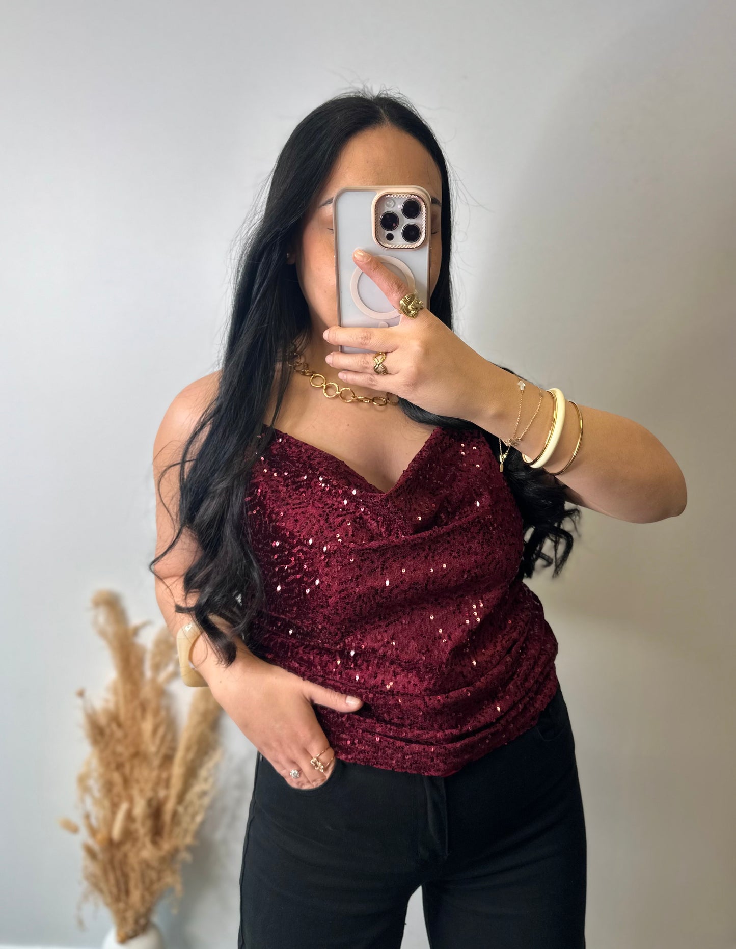 Haut en velours avec paillettes doublé - GLAM