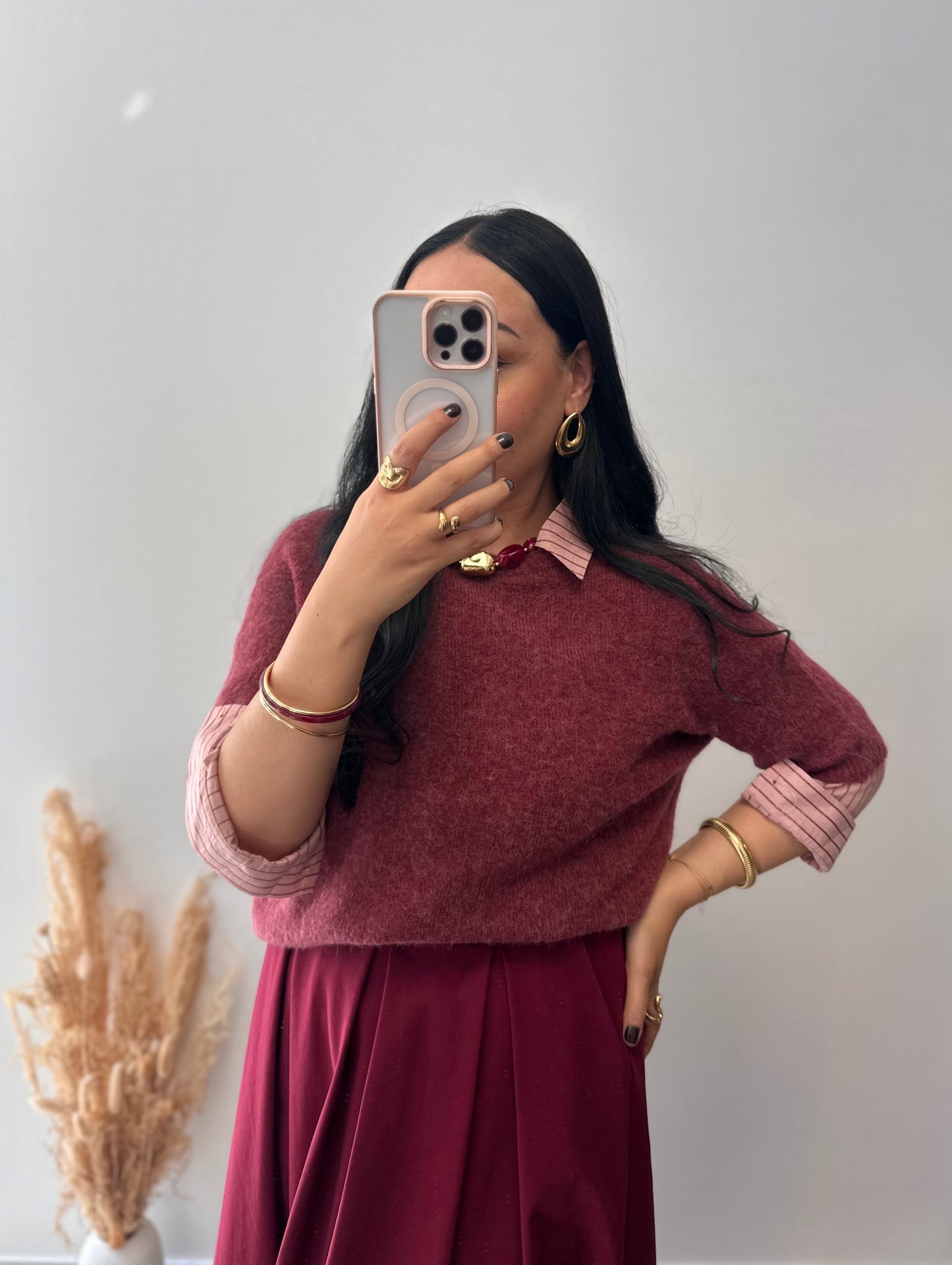 Pull en alpaga manches courtes - GIULIA
