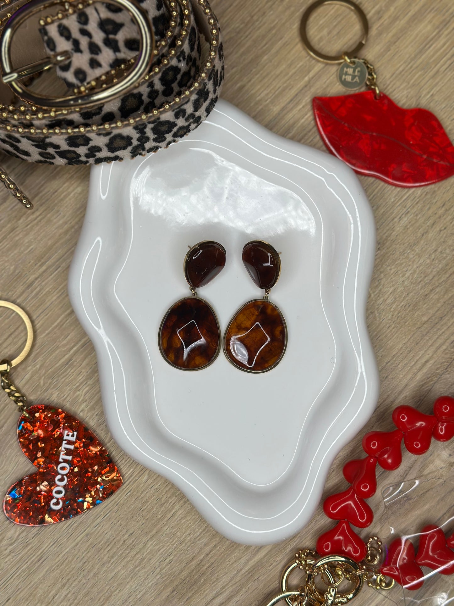 Boucles d’oreilles pendantes à pierres - LOU