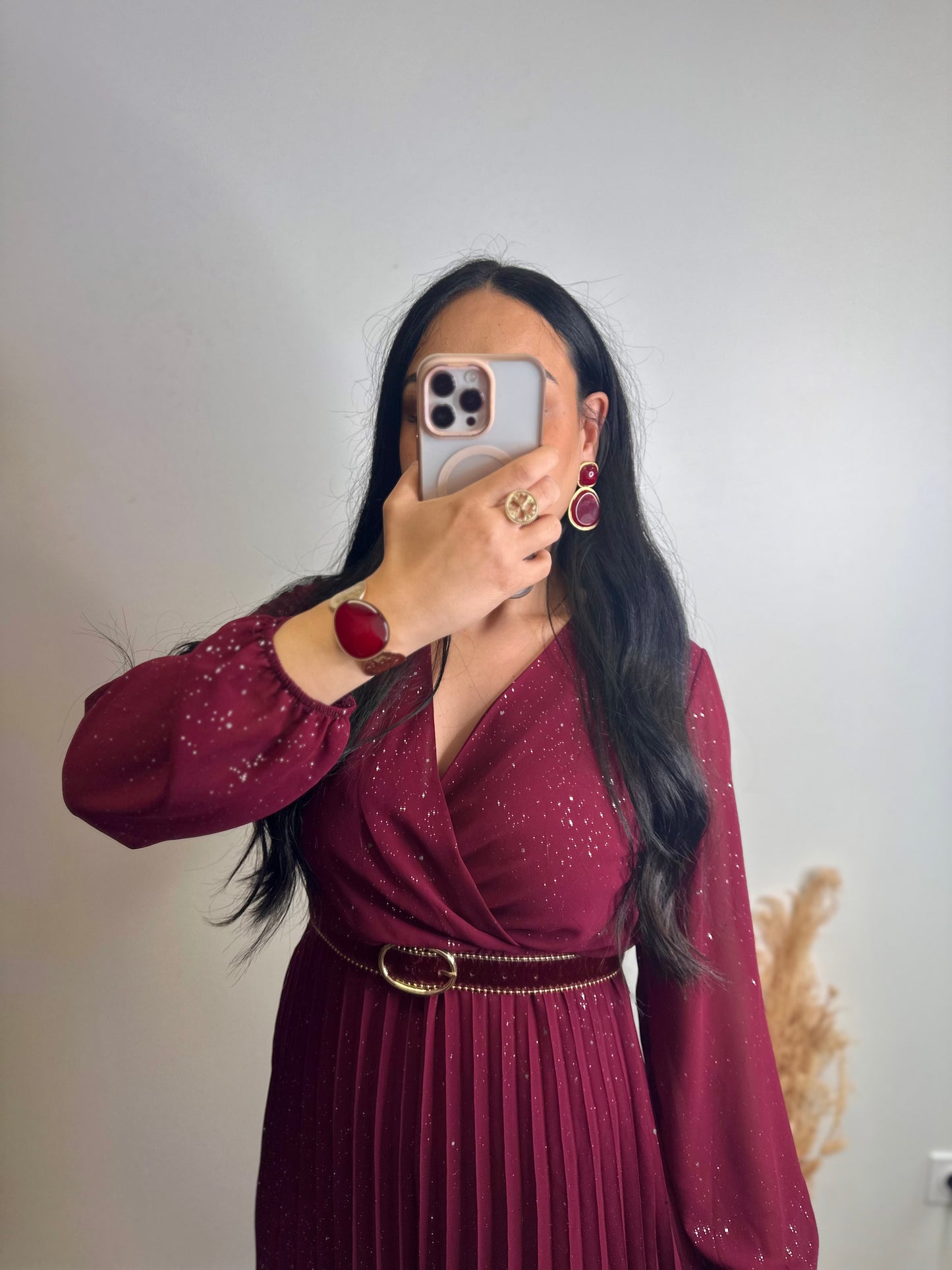 Robe plissée élastique à paillettes - GLAM