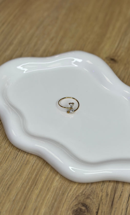 Bague à noeud en strass - BLANCHE