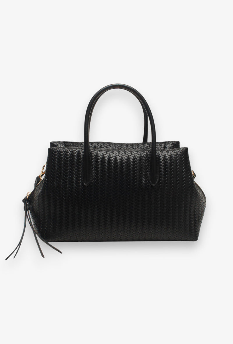 Sac tressé moyen noir