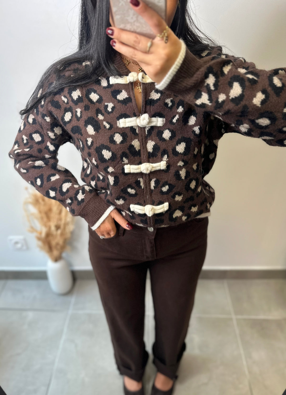 Gilet léopard chocolat à Brandebourg