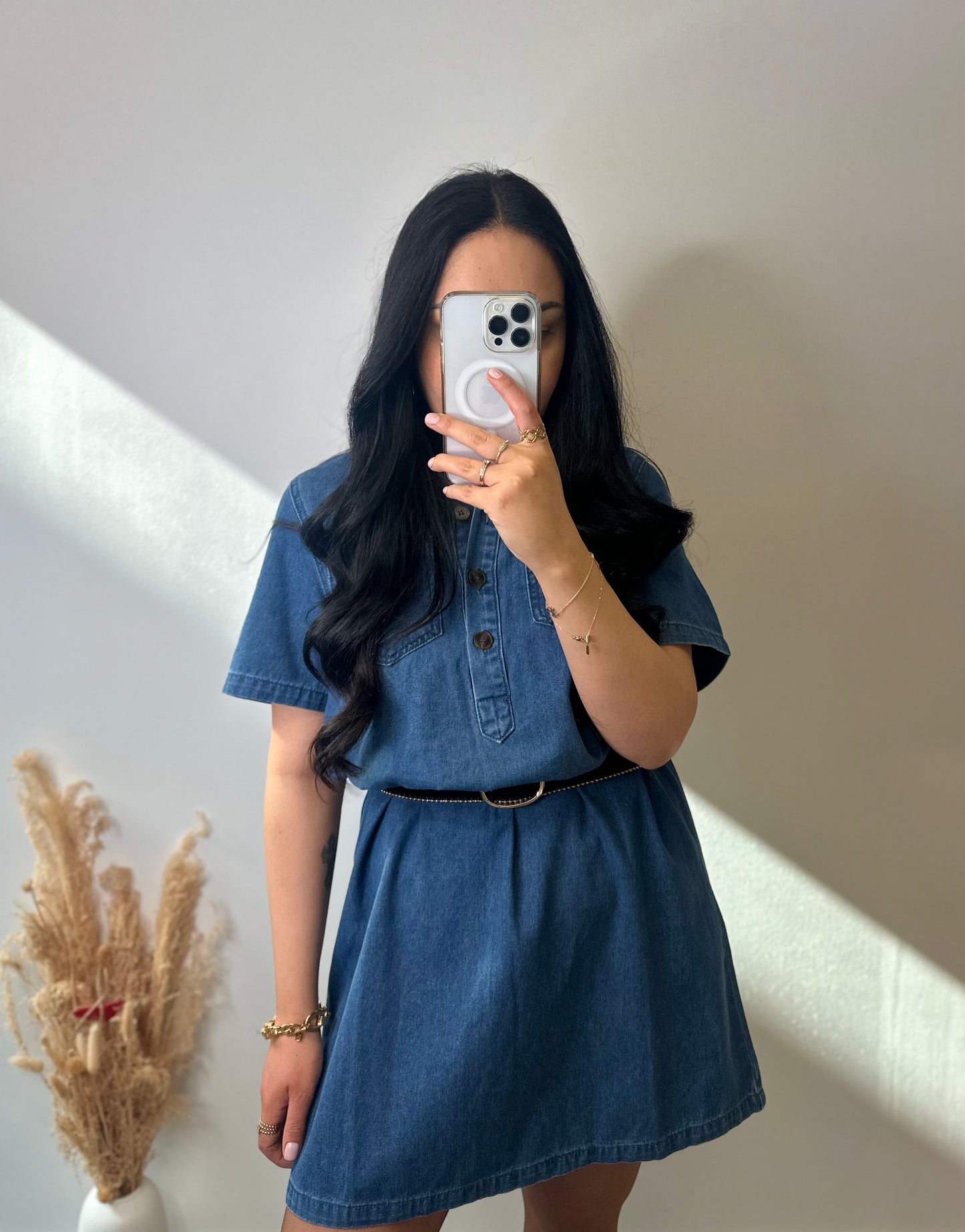 Robe courte en jean souple - ANNA