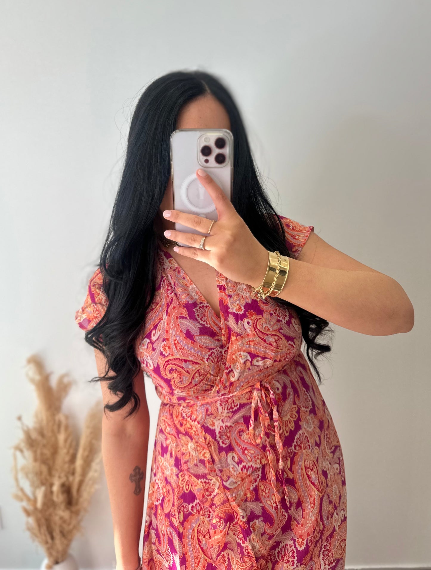 Robe longue à motifs cachemire