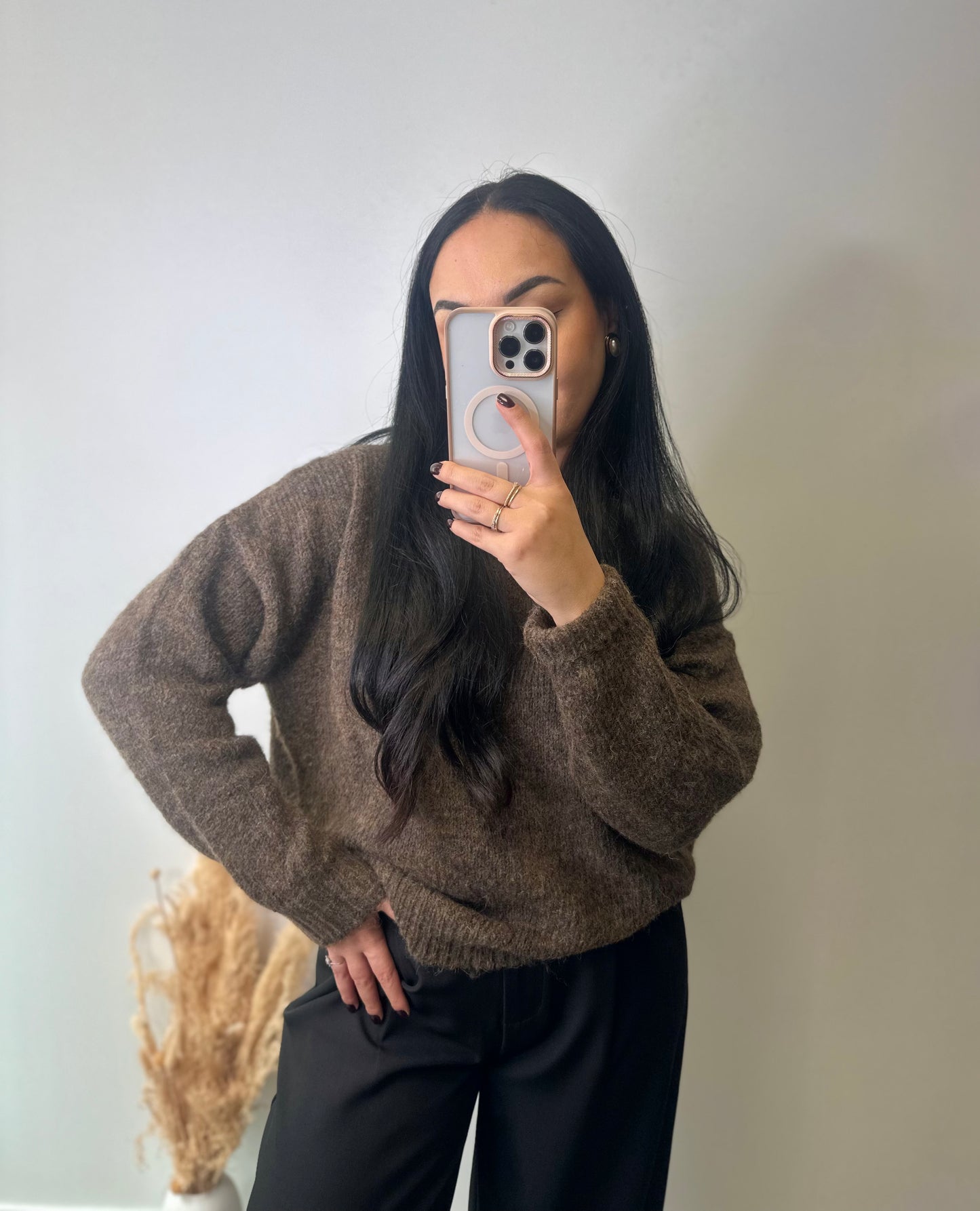 Pull marron chiné  - MÉLINA
