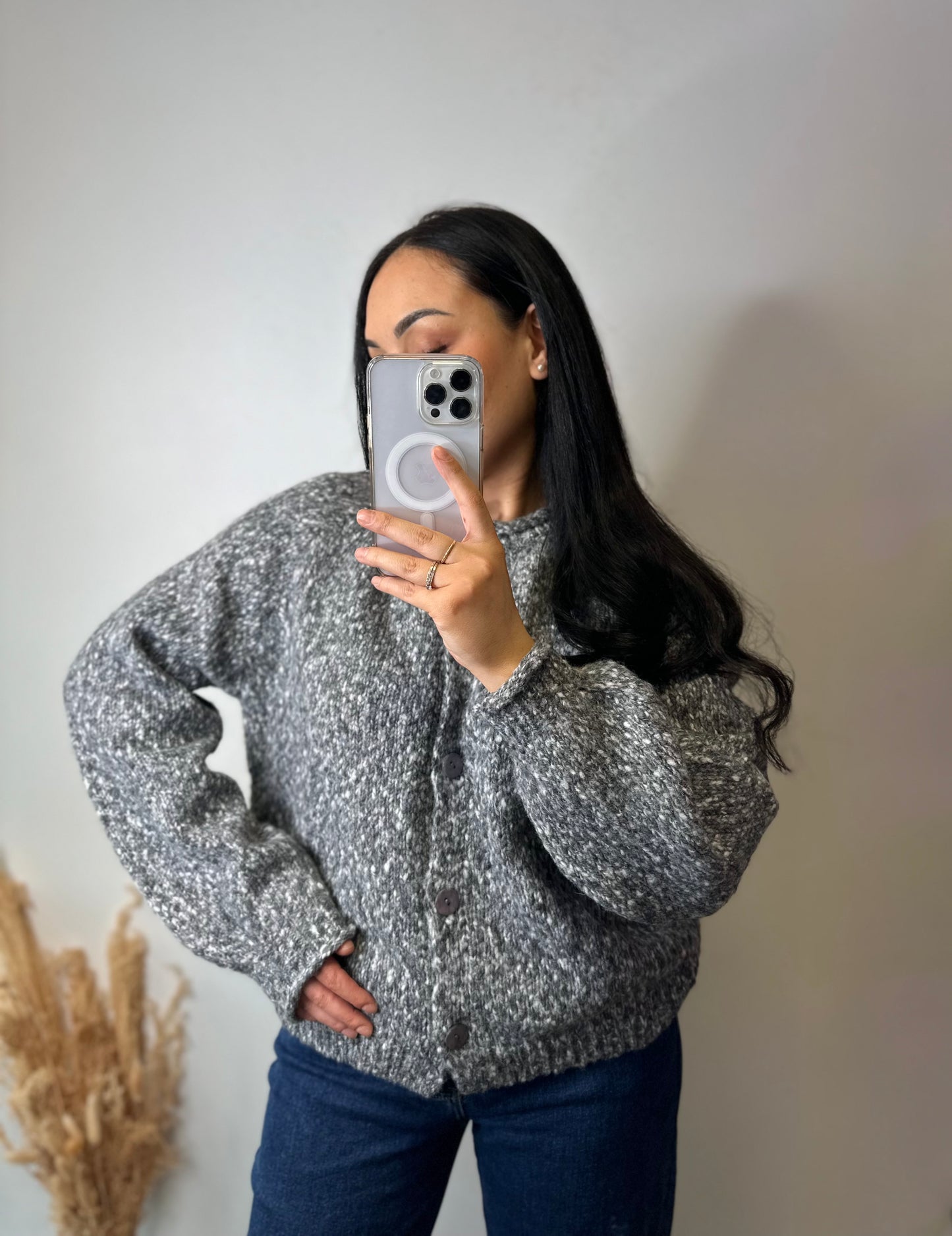 Gilet gris chiné - GABRIELLE