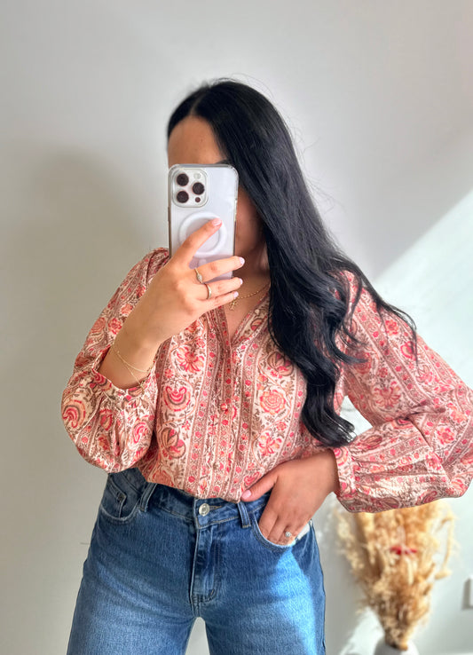 Chemisier à motifs fleuries - FLORA