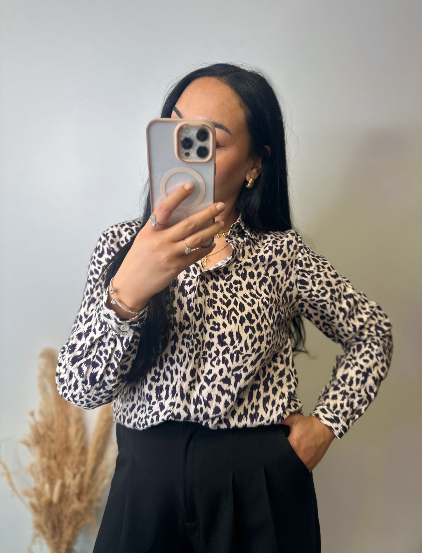 Chemisier léopard bleu - CHIARA