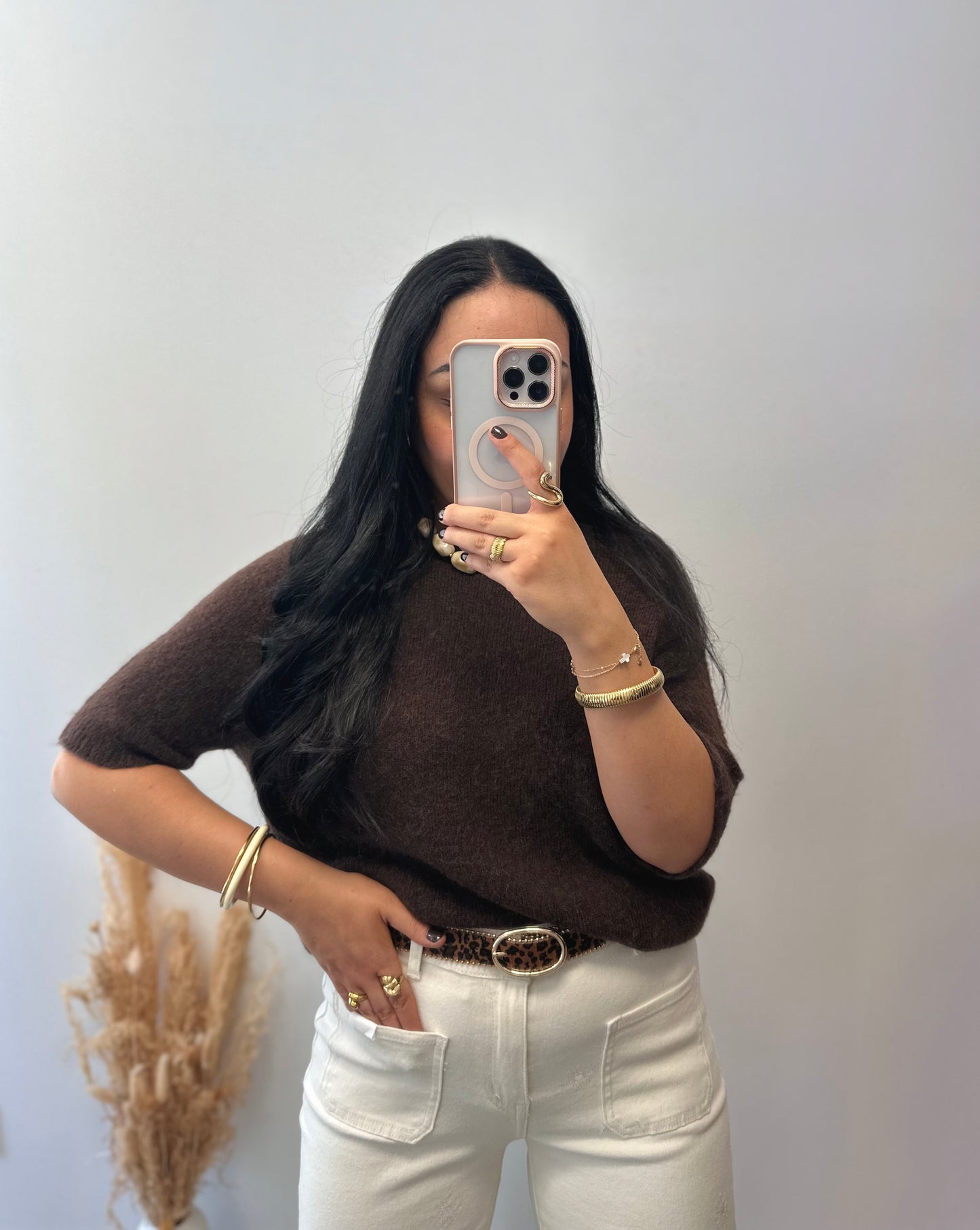 Pull en alpaga manches courtes - GIULIA