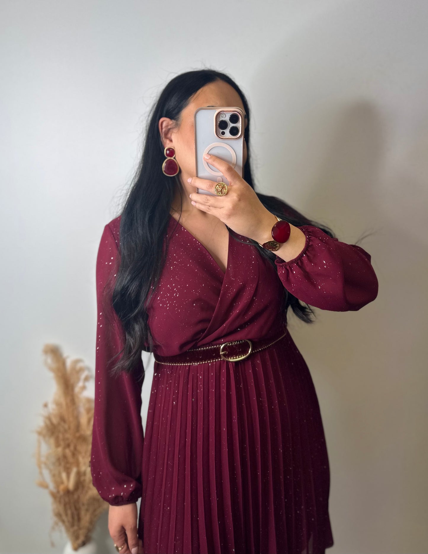 Robe plissée élastique à paillettes - GLAM