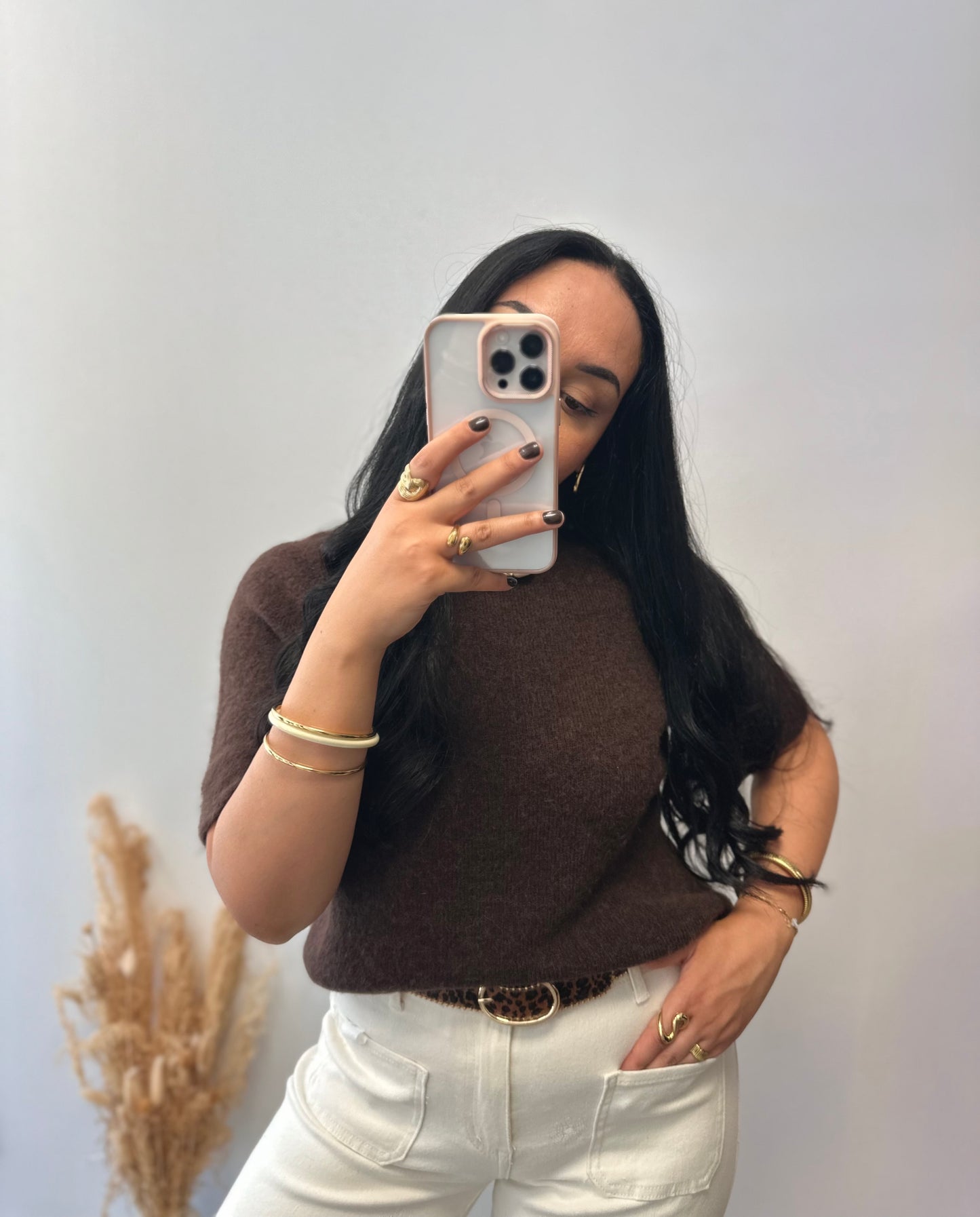 Pull en alpaga manches courtes - GIULIA