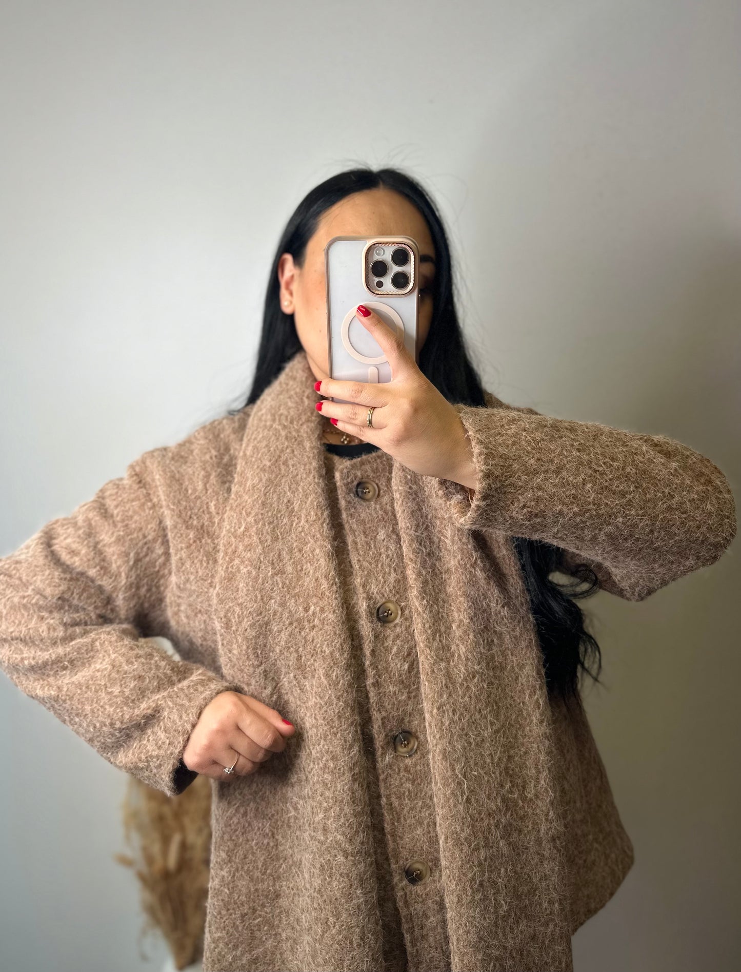 Manteau court+écharpe en laine- CONSTANCE