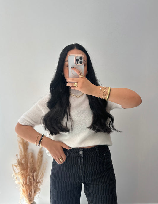 Pull en alpaga manches courtes - GIULIA