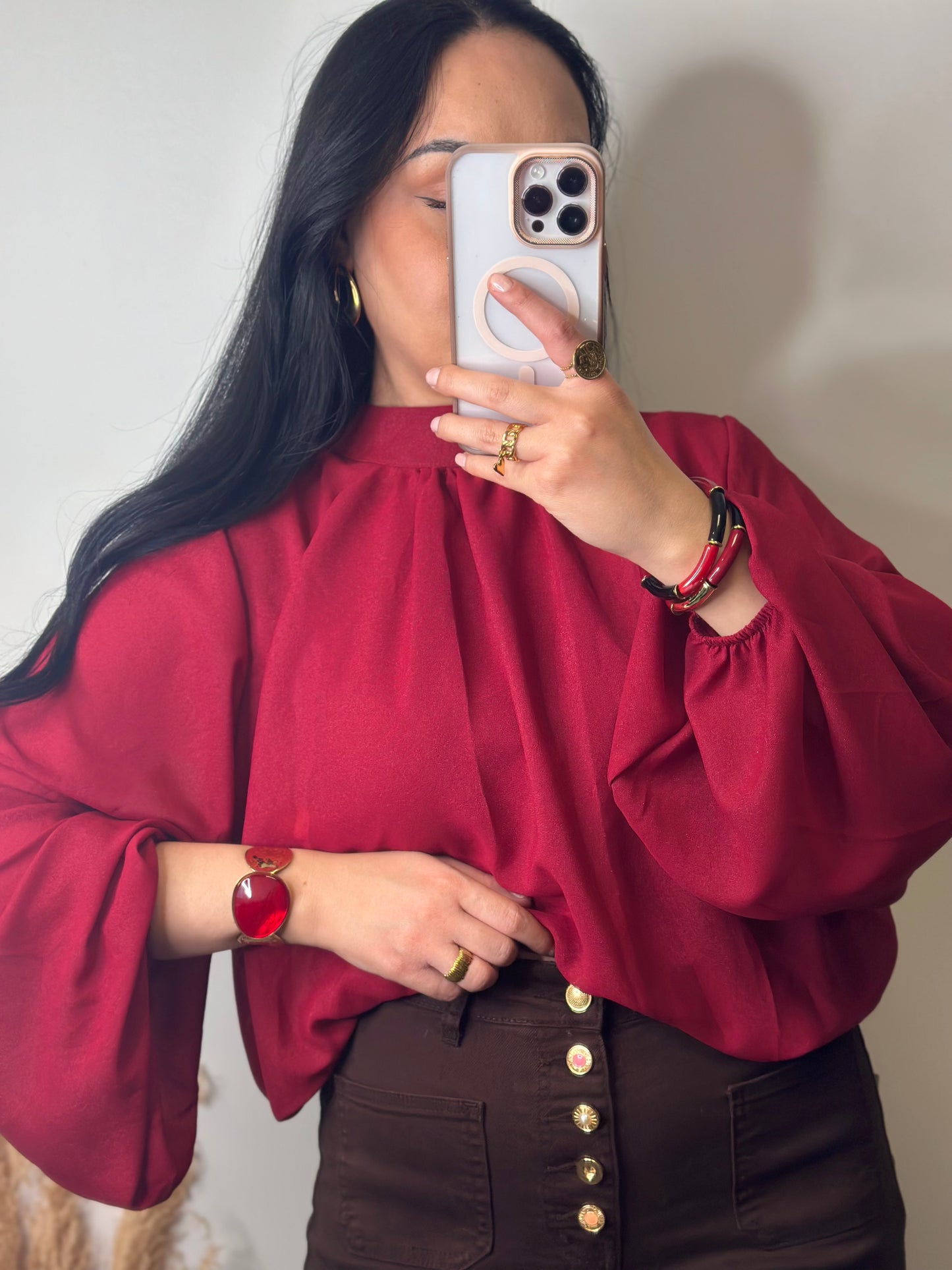 Blouse rouge irisée - GLAM