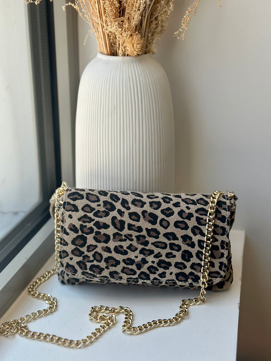 Sac léopard en cuir suédine - CHIARA