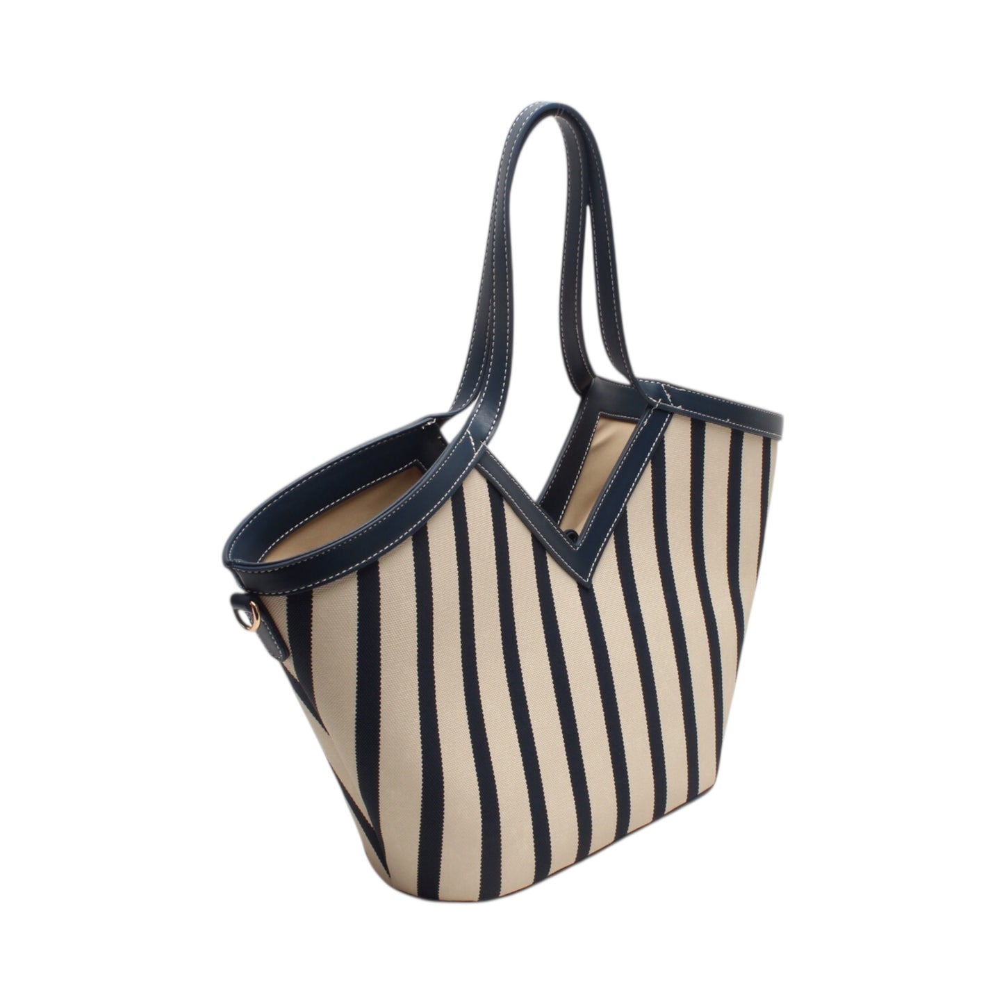 Sac panier à rayures bleu