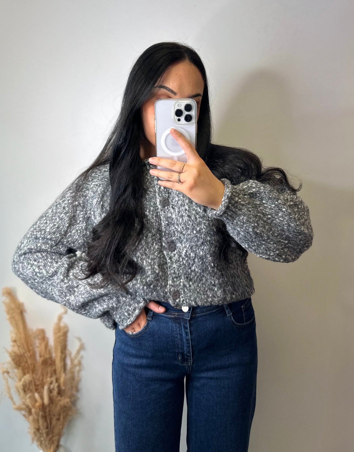 Gilet gris chiné - GABRIELLE