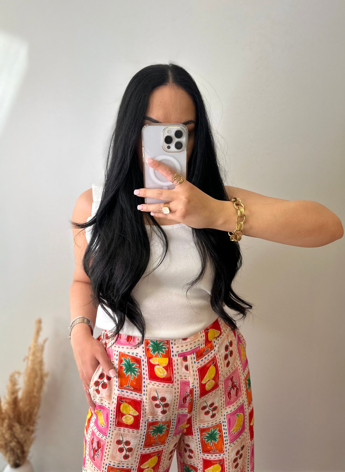 Pantalon à motifs en viscose