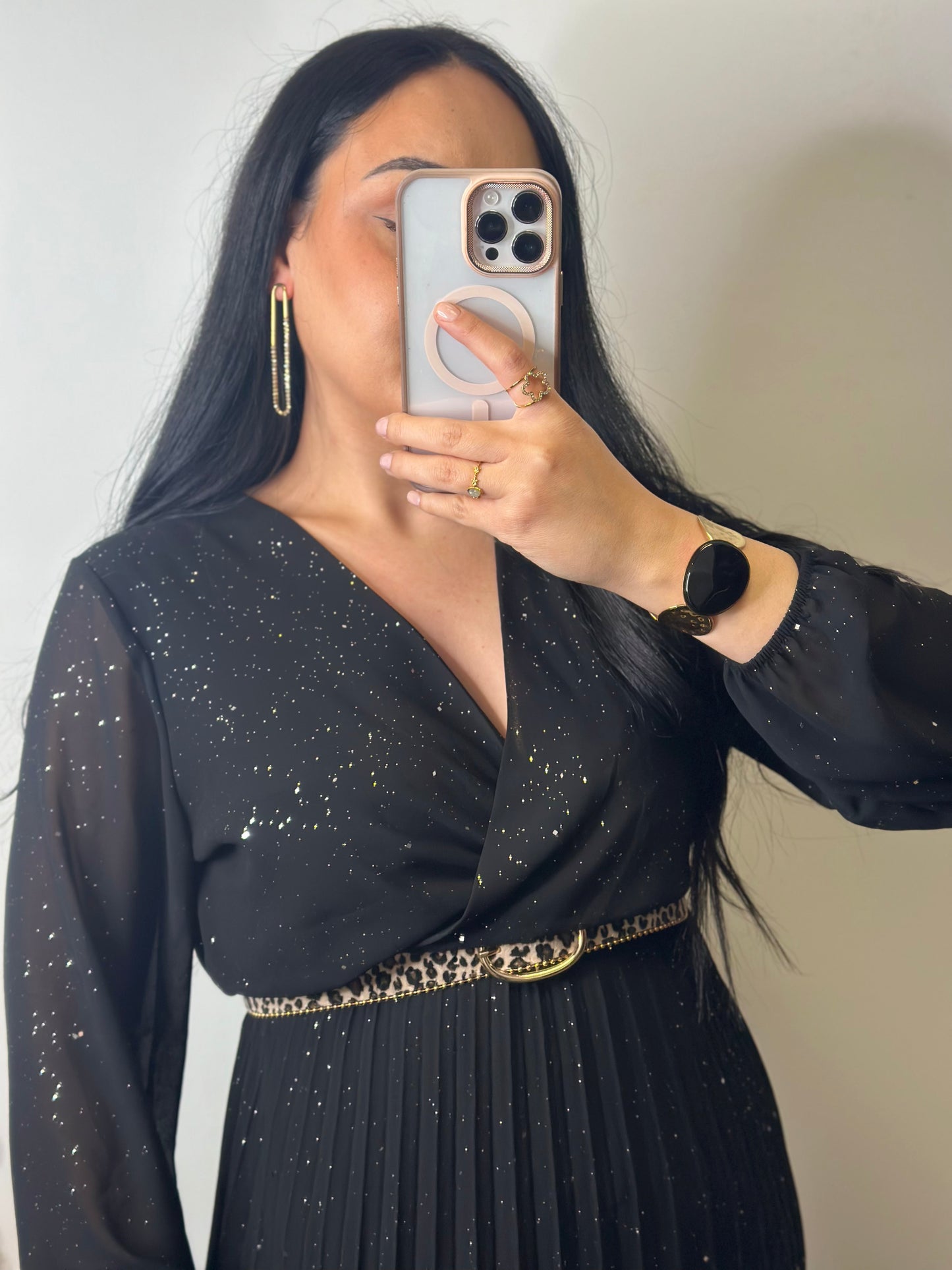 Robe plissée élastique à paillettes - GLAM