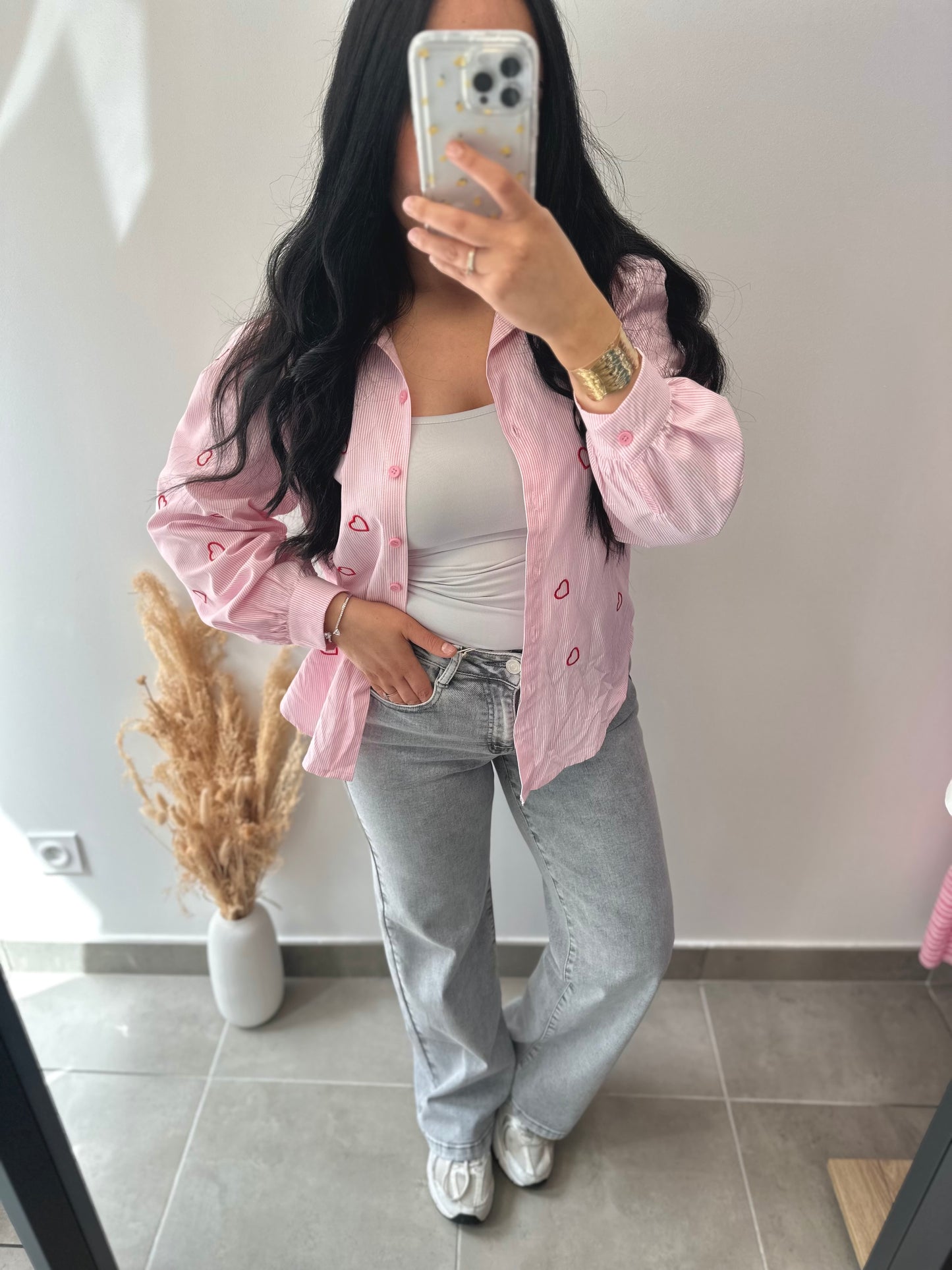 Chemise à rayures rose - LOU