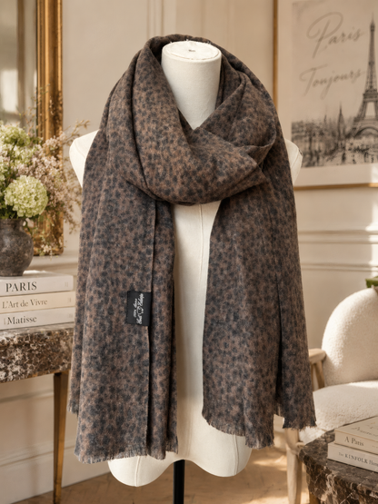 Écharpe 100% Laine motifs léopard