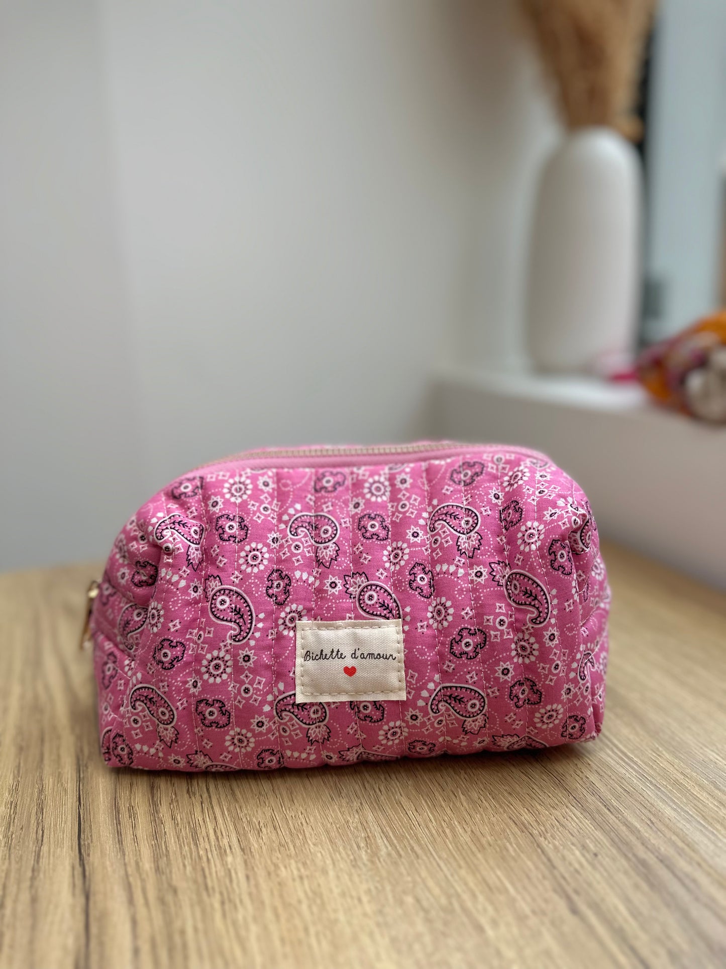 Trousse motifs bandana rose - bichette d’amour