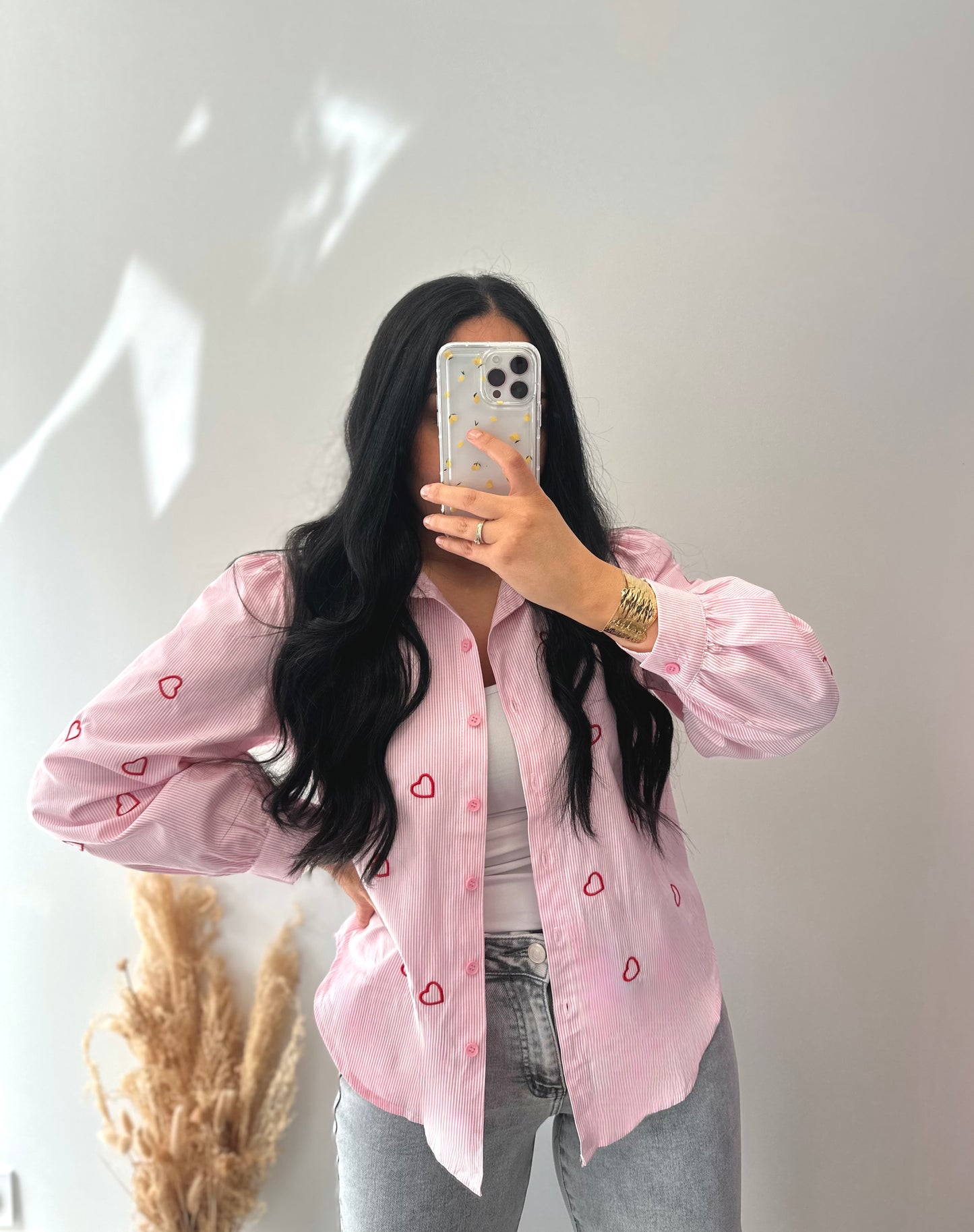 Chemise à rayures rose - LOU