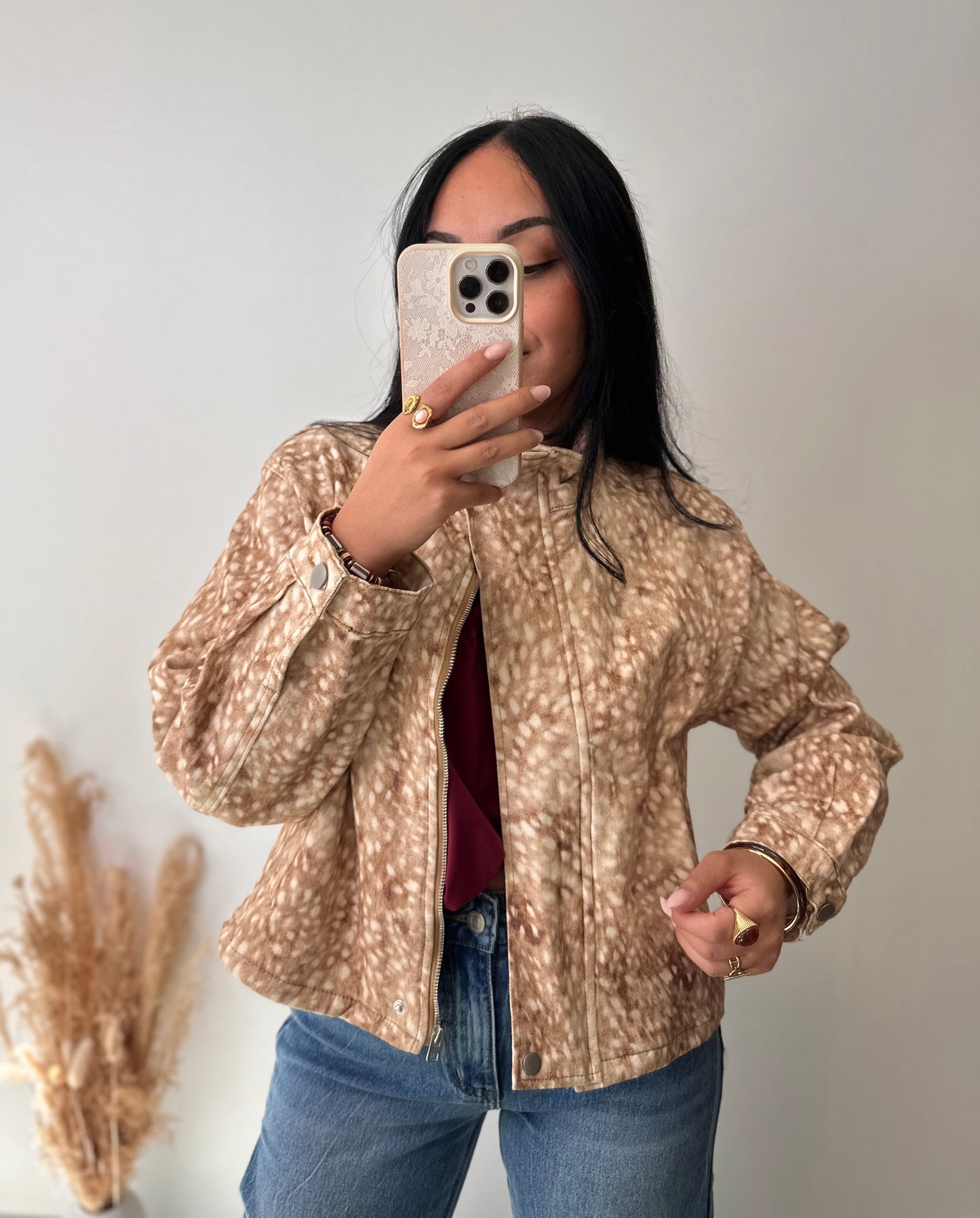 Veste en jean imprimé Bambi