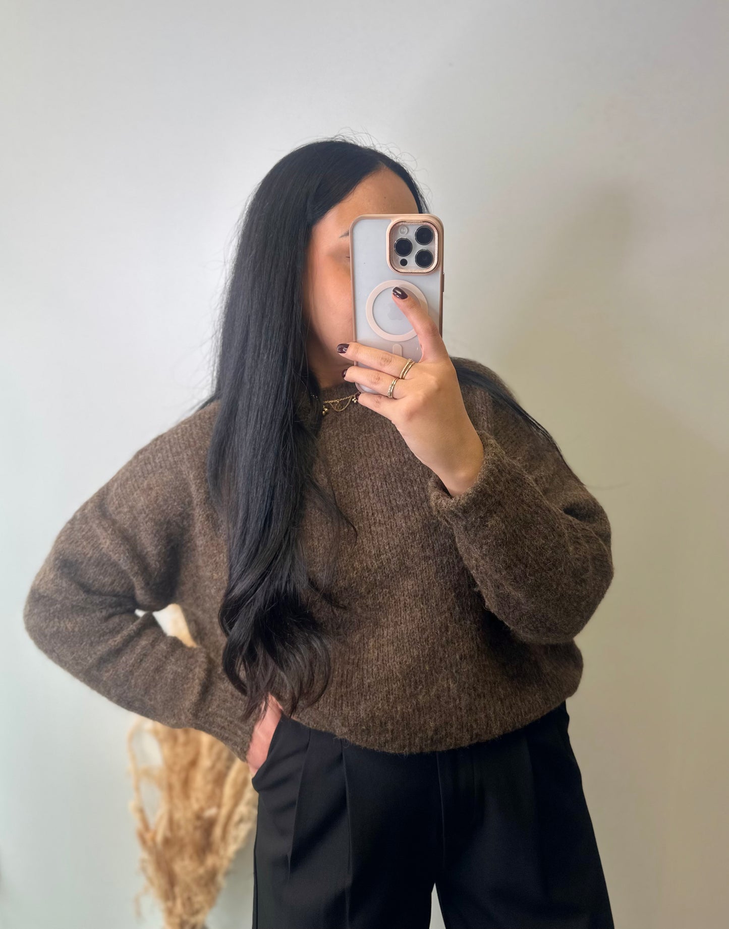 Pull marron chiné  - MÉLINA