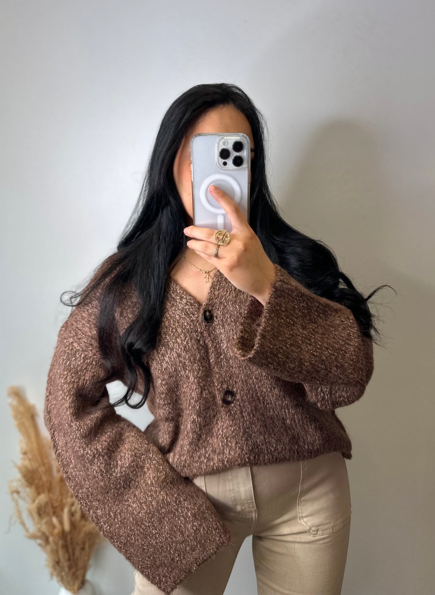 Gilet marron chiné - NINA