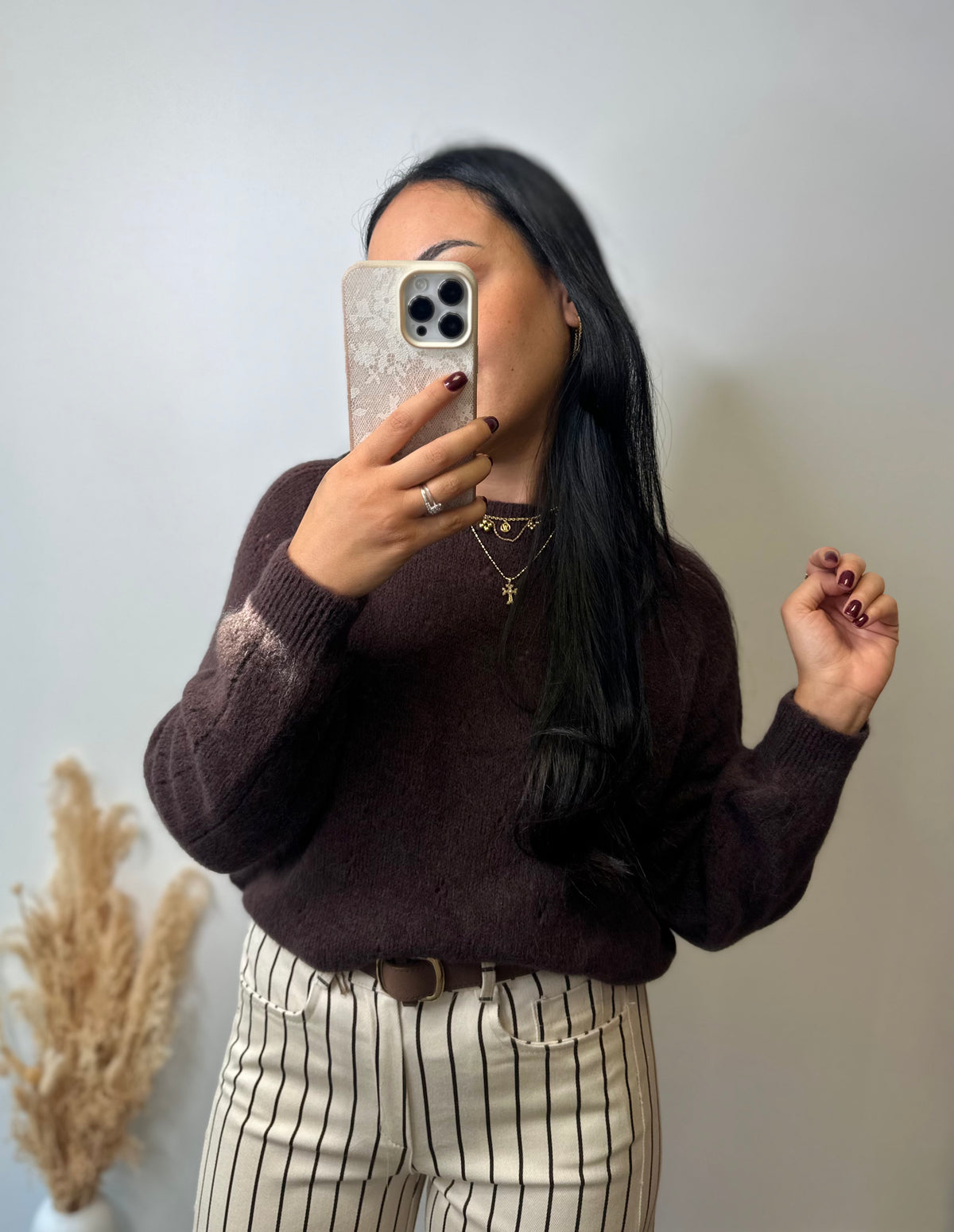 Pull baby alpaga marron chocolat