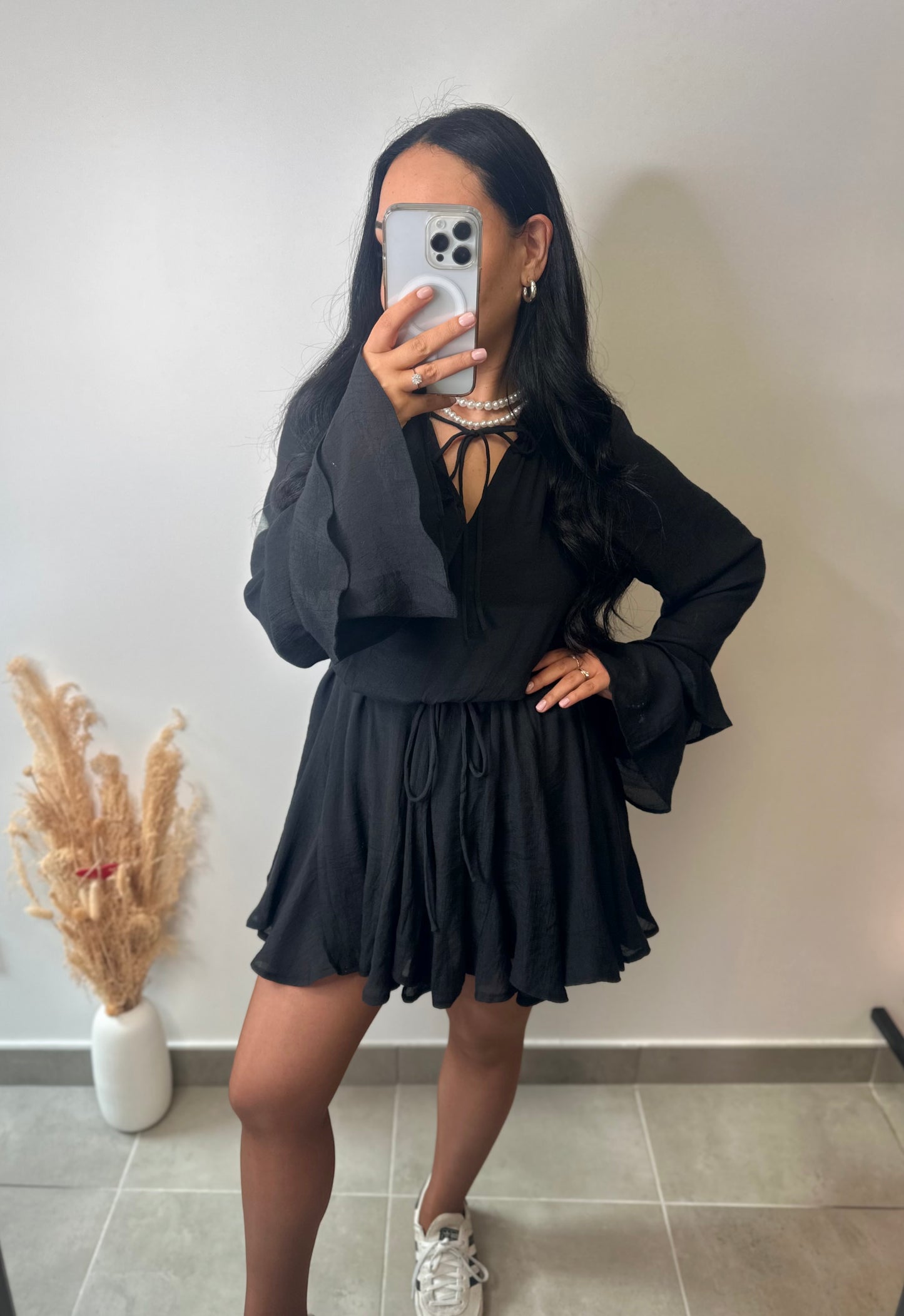 Robe noire à volants - JADE