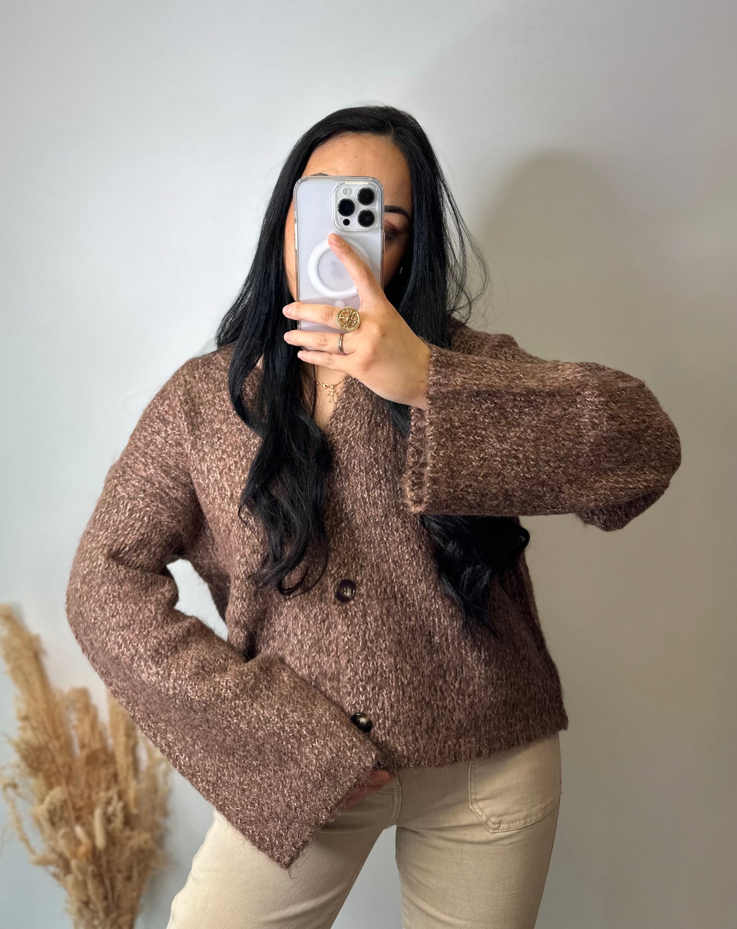 Gilet marron chiné - NINA