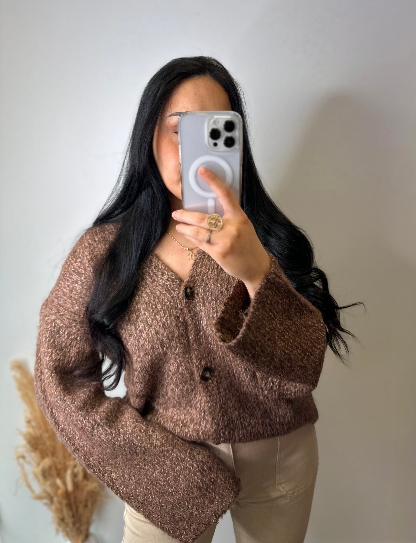 Gilet marron chiné - NINA